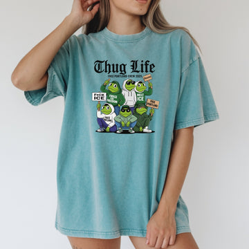 Thug Life Portland Frog T-Shirt – Funny Rebellious Streetwear Tee – Freedom Graphic Top