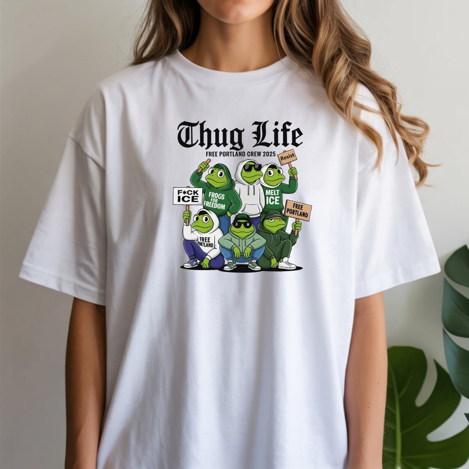 Thug Life Portland Frog T-Shirt – Funny Rebellious Streetwear Tee – Freedom Graphic Top