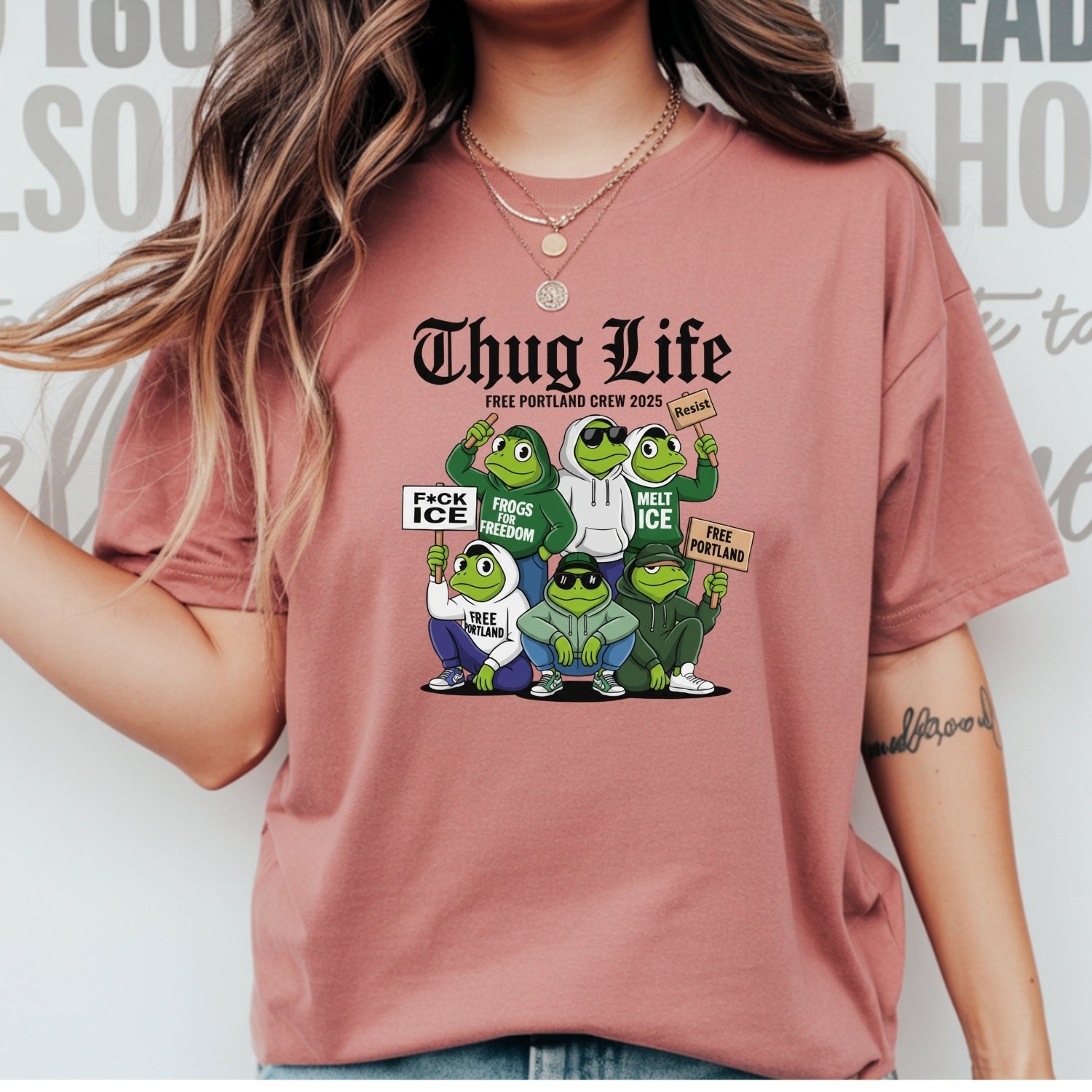 Thug Life Portland Frog T-Shirt – Funny Rebellious Streetwear Tee – Freedom Graphic Top