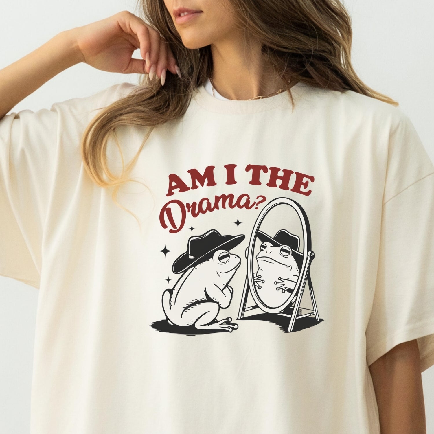 Am I the Drama Shirt – Funny Cowboy Frog Tee – Snarky Humor Graphic Design