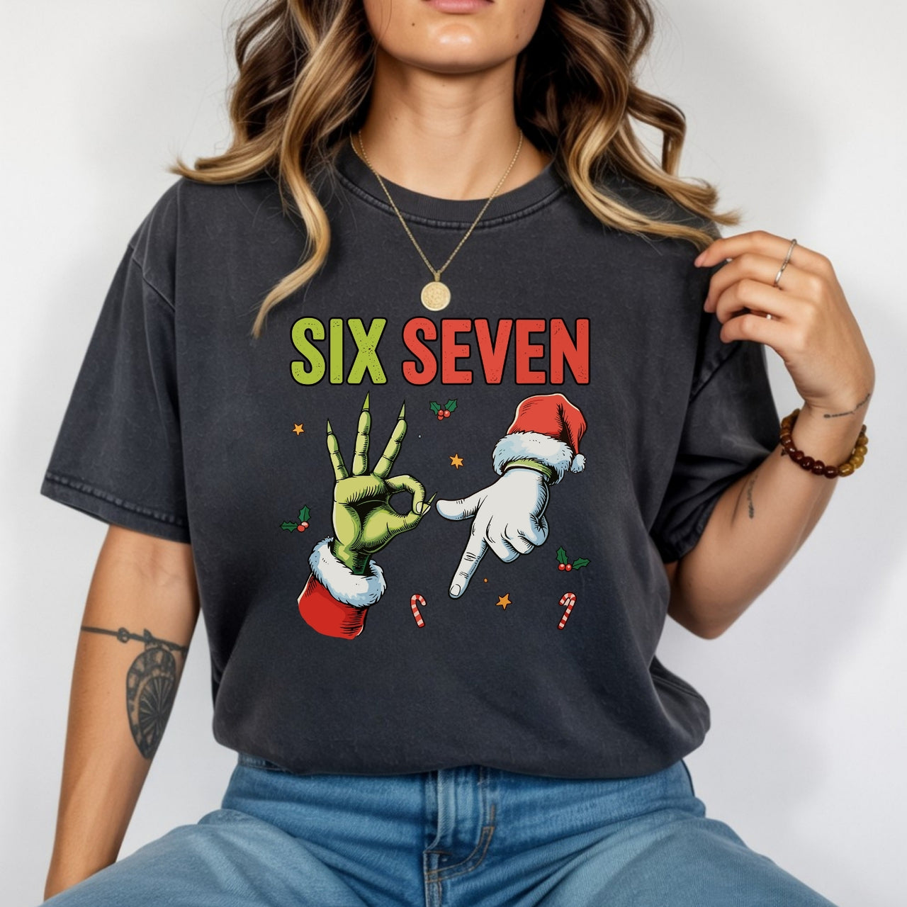 Six Seven Christmas Shirt – Funny Holiday Meme Graphic Tee