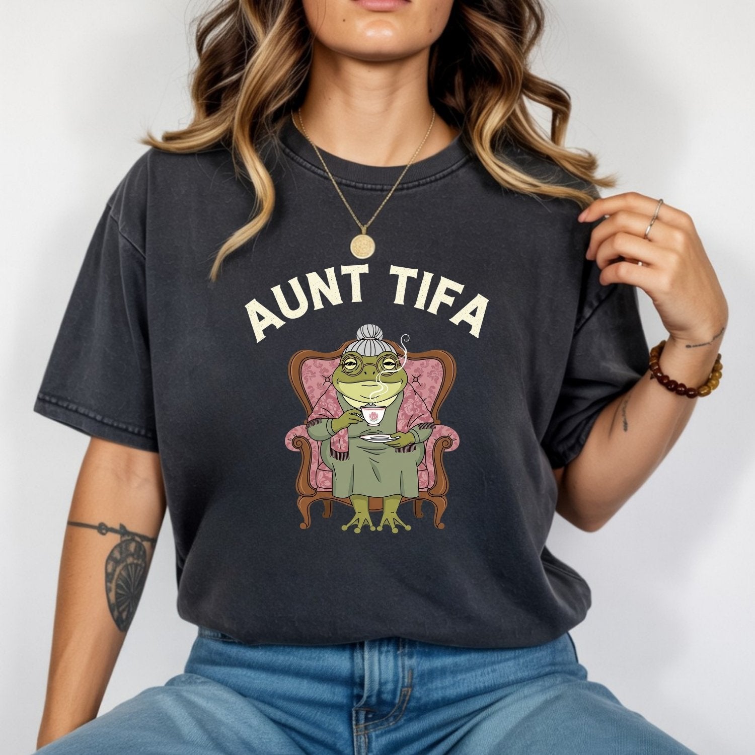 Aunt Tifa Graphic Tee – Funny Internet Meme Style T-Shirt