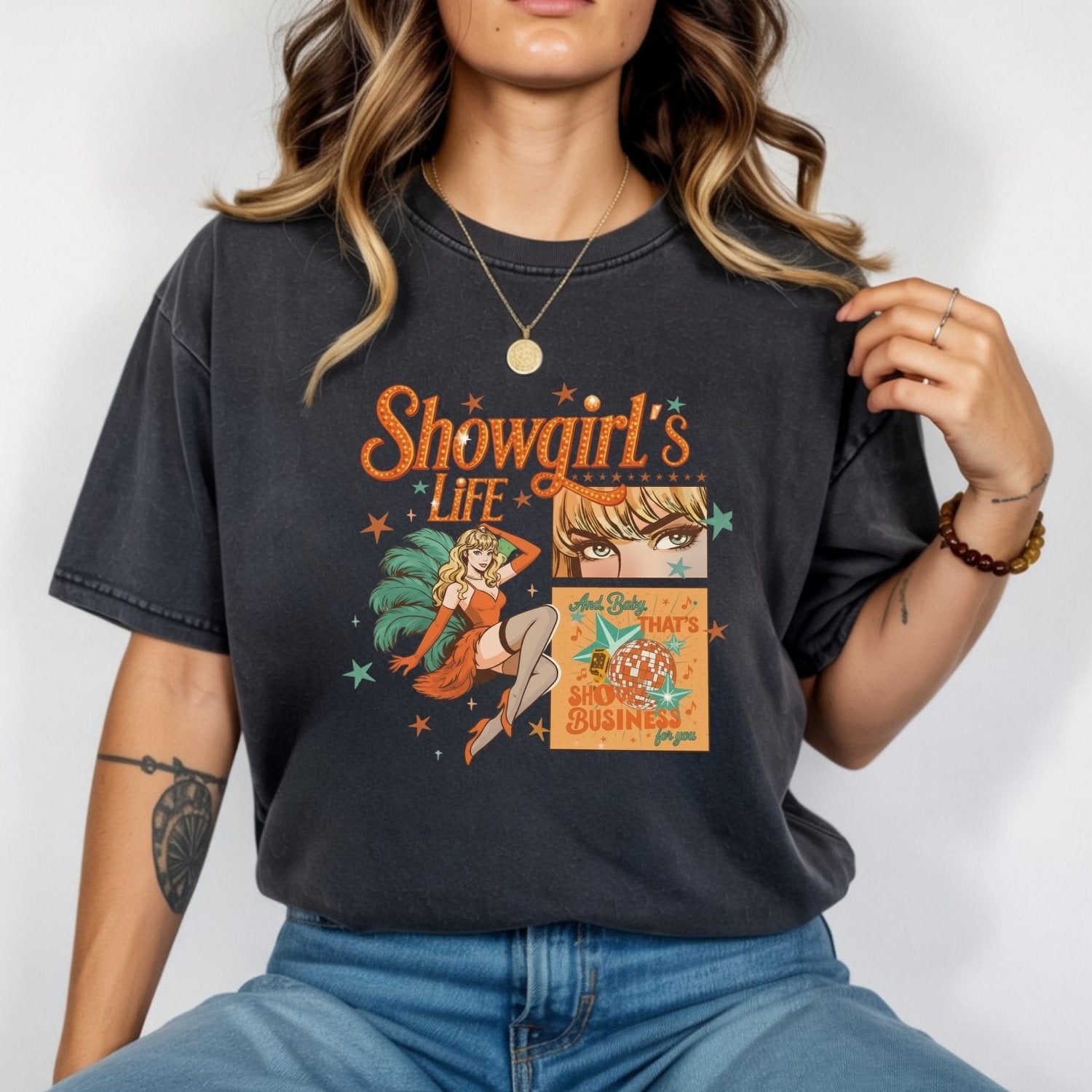 Showgirl Life Era T-Shirt – Vintage Aesthetic Graphic Tee for Youth & Adults