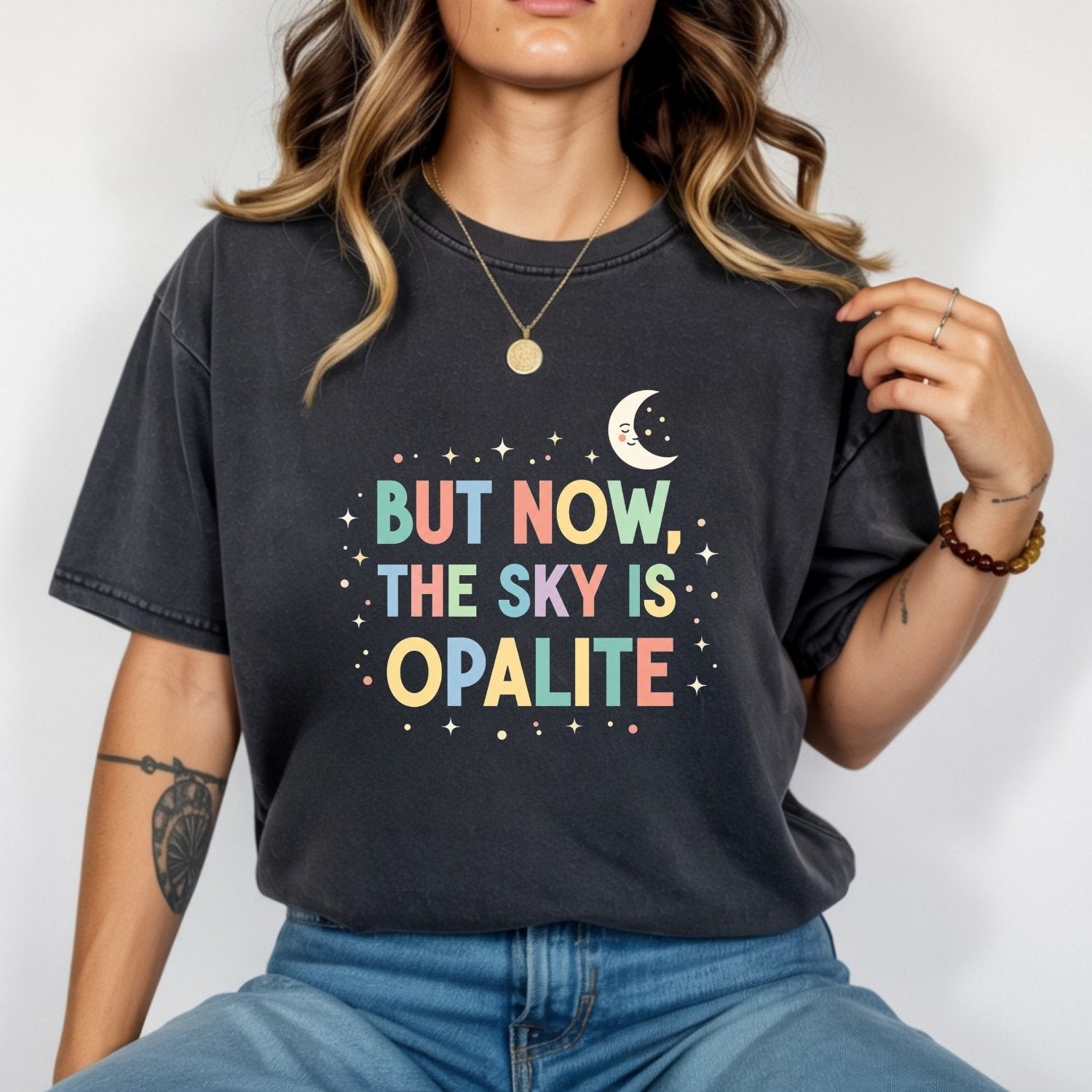 Opalite Showgirl Graphic Tee – Poetic Romantic Pastel Shirt