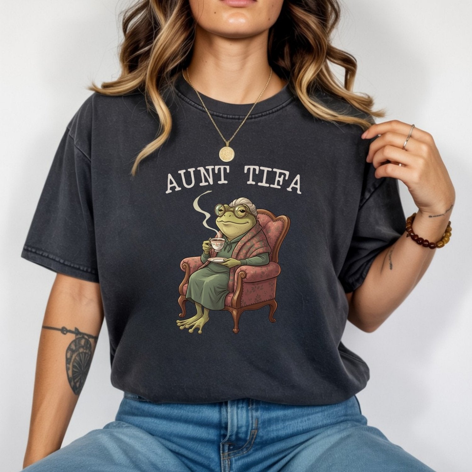 Aunt Tifa Frog T-Shirt – Funny Meme Graphic Tee
