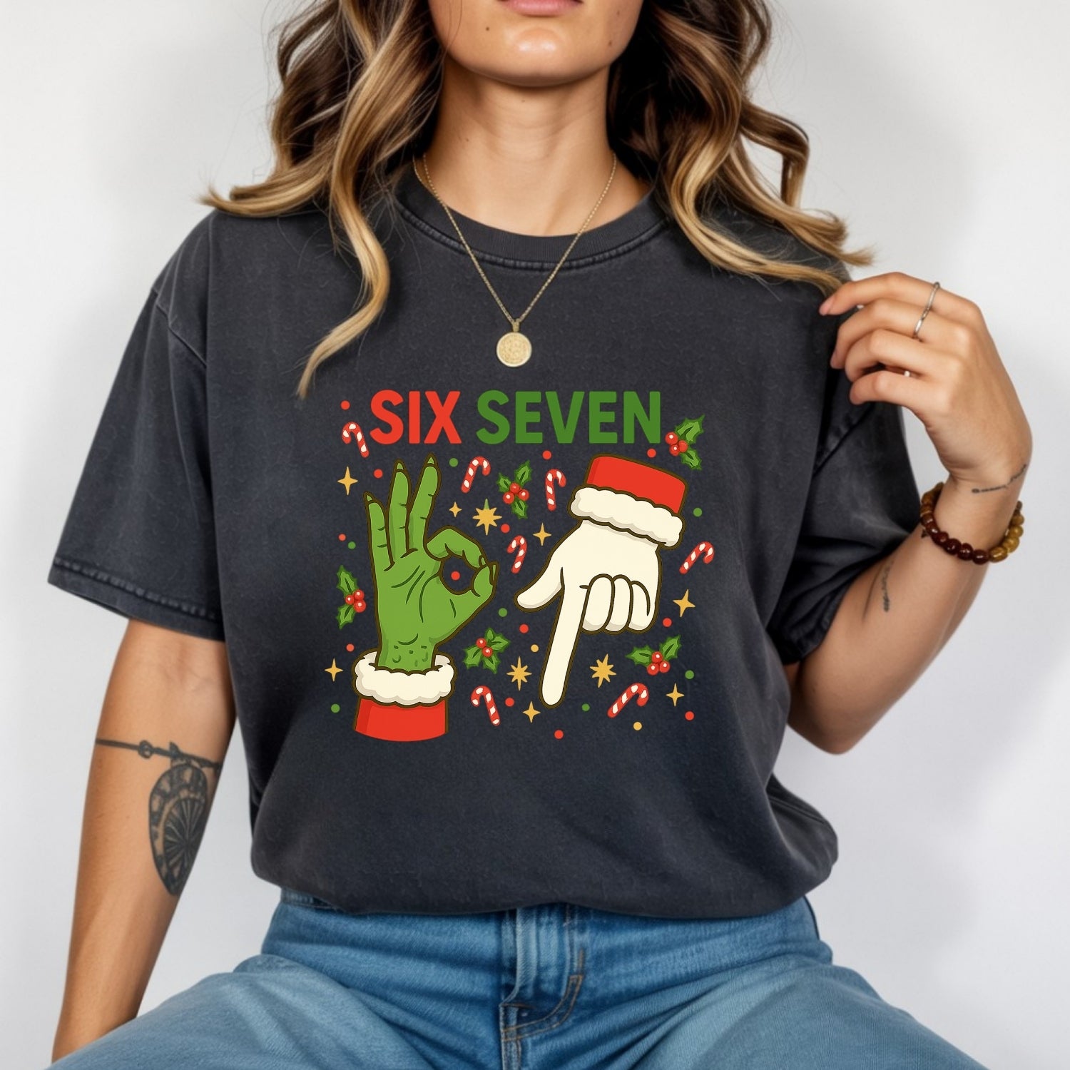 6 7 Meme Christmas Tee – Funny Santa Holiday Graphic Shirt