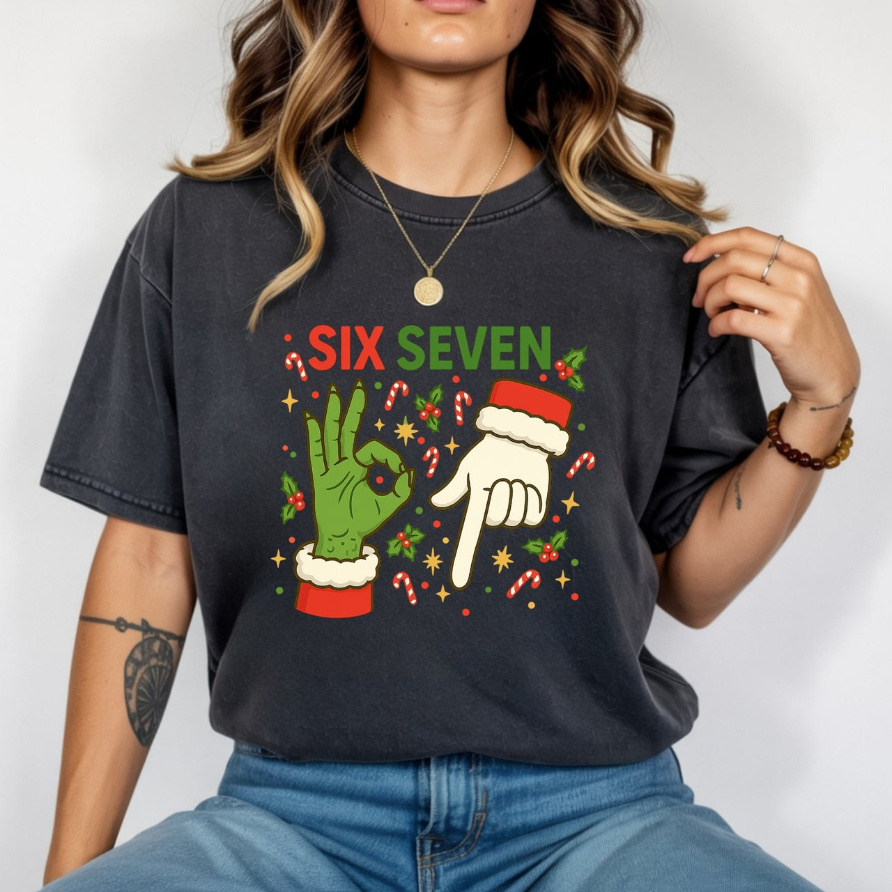 6 7 Meme Christmas Tee – Funny Santa Holiday Graphic Shirt