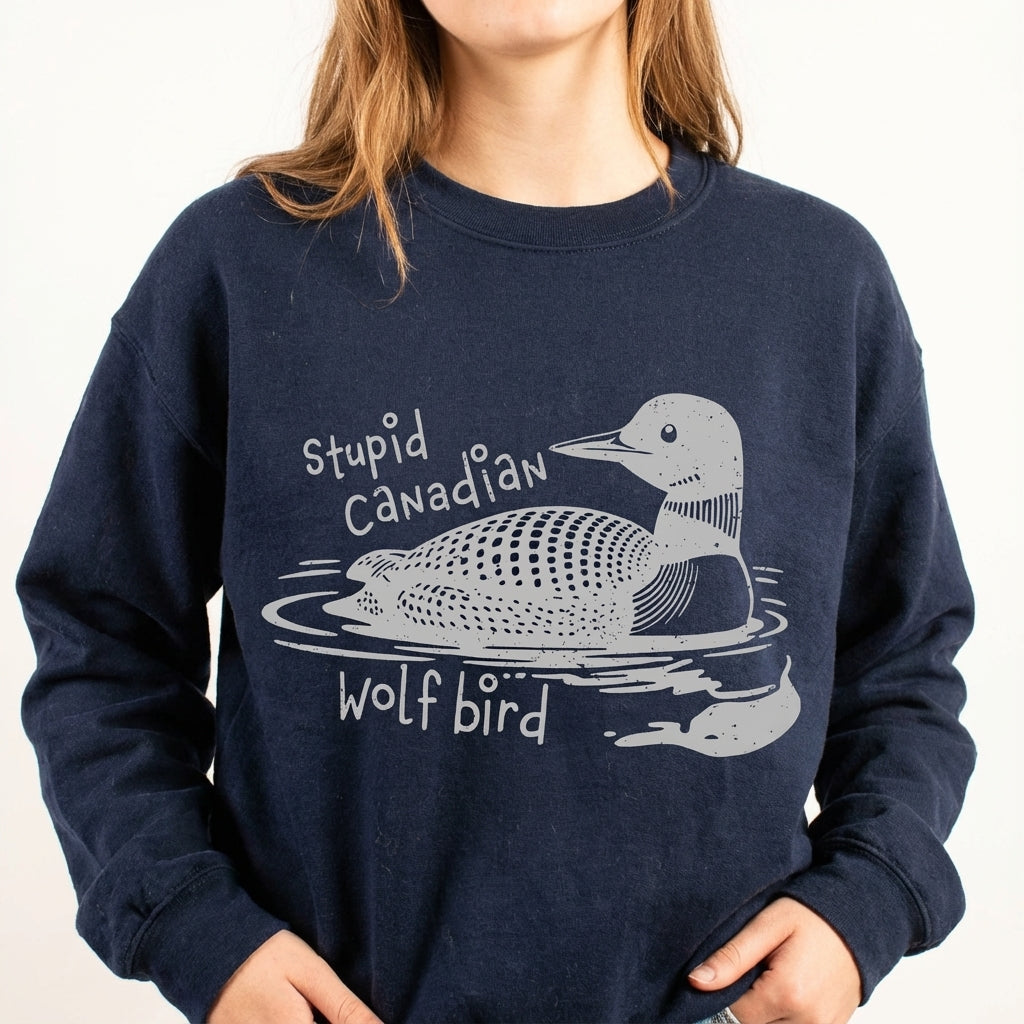 Funny Canadian Hockey Graphic T-Shirt - Wolf Bird Fan Humor Tee