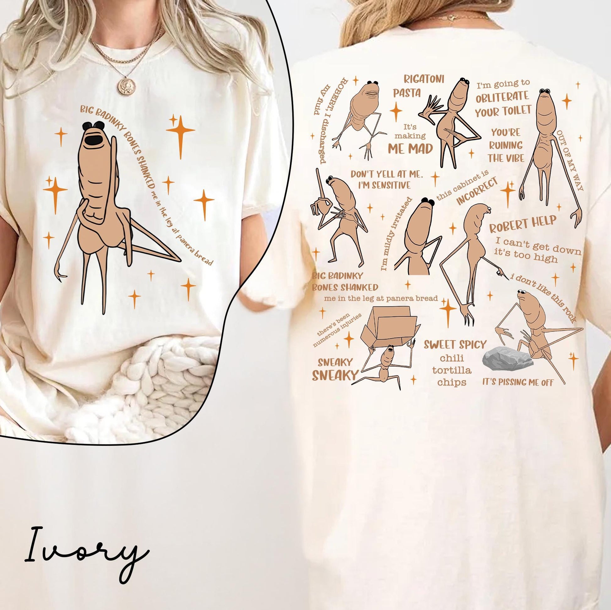 Marcus the Worm Meme Shirt – 2-Sided Funny Robert Help Graphic Tee