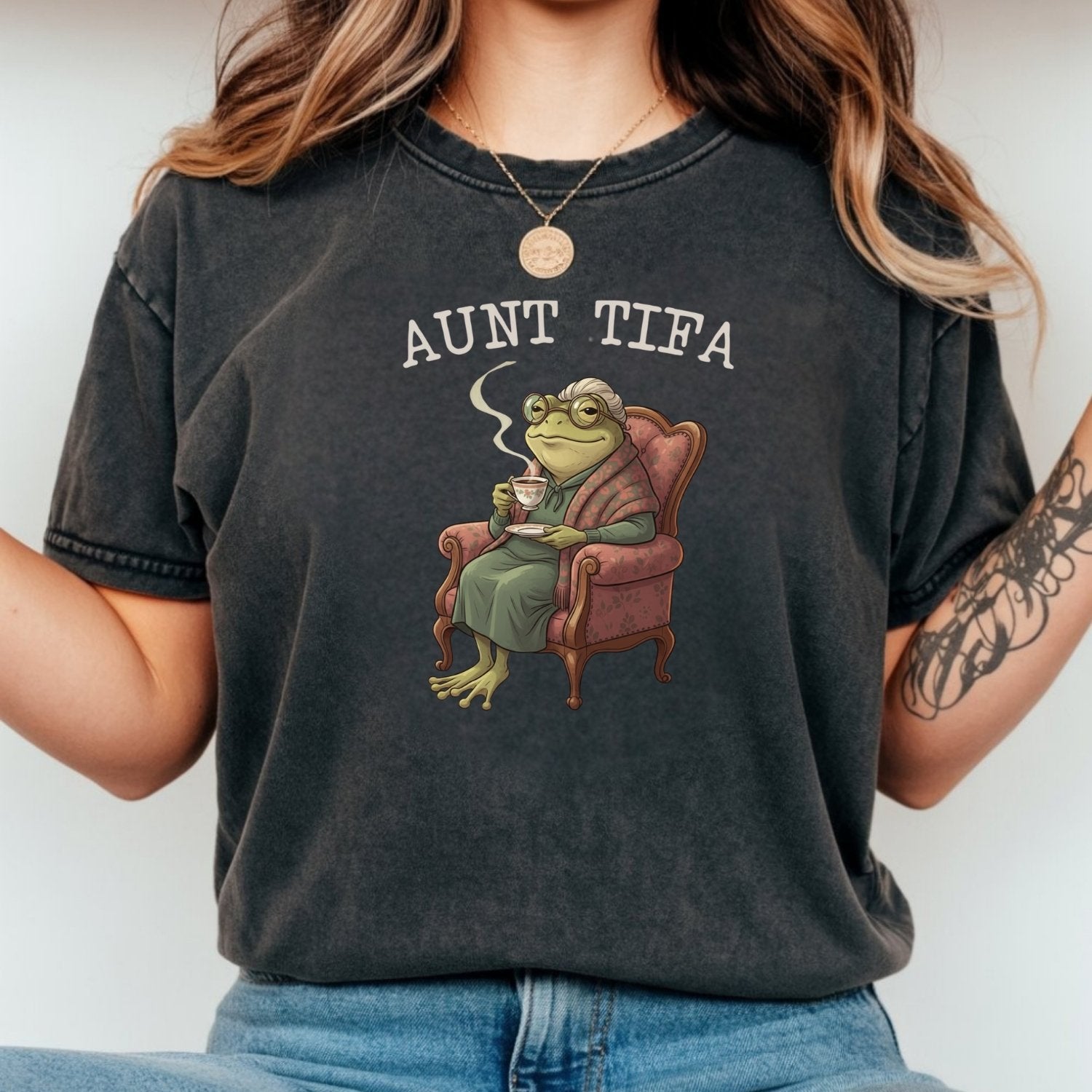 Aunt Tifa Frog T-Shirt – Funny Meme Graphic Tee