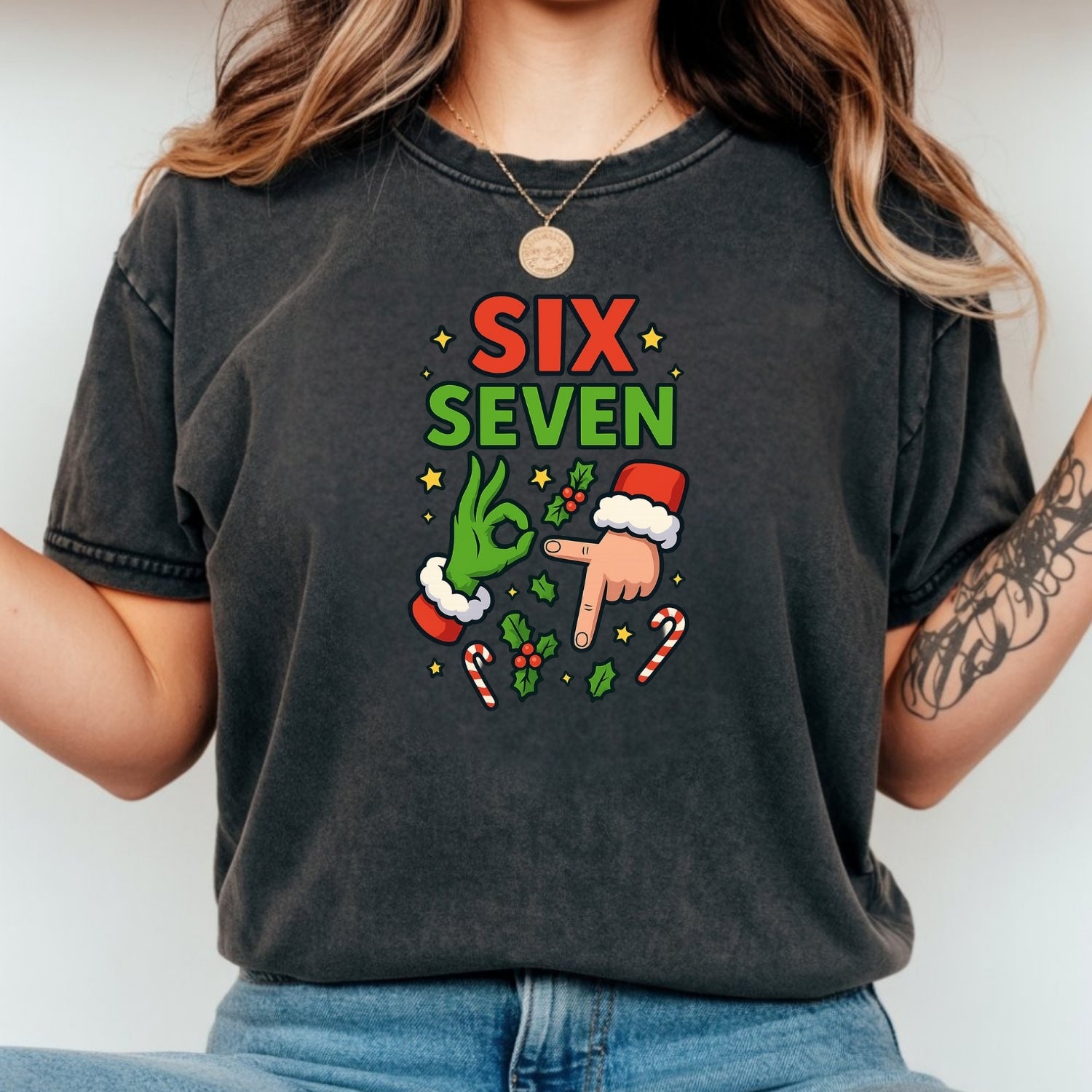 Santa Meme T-Shirt – Six Seven Holiday Humor Graphic Tee