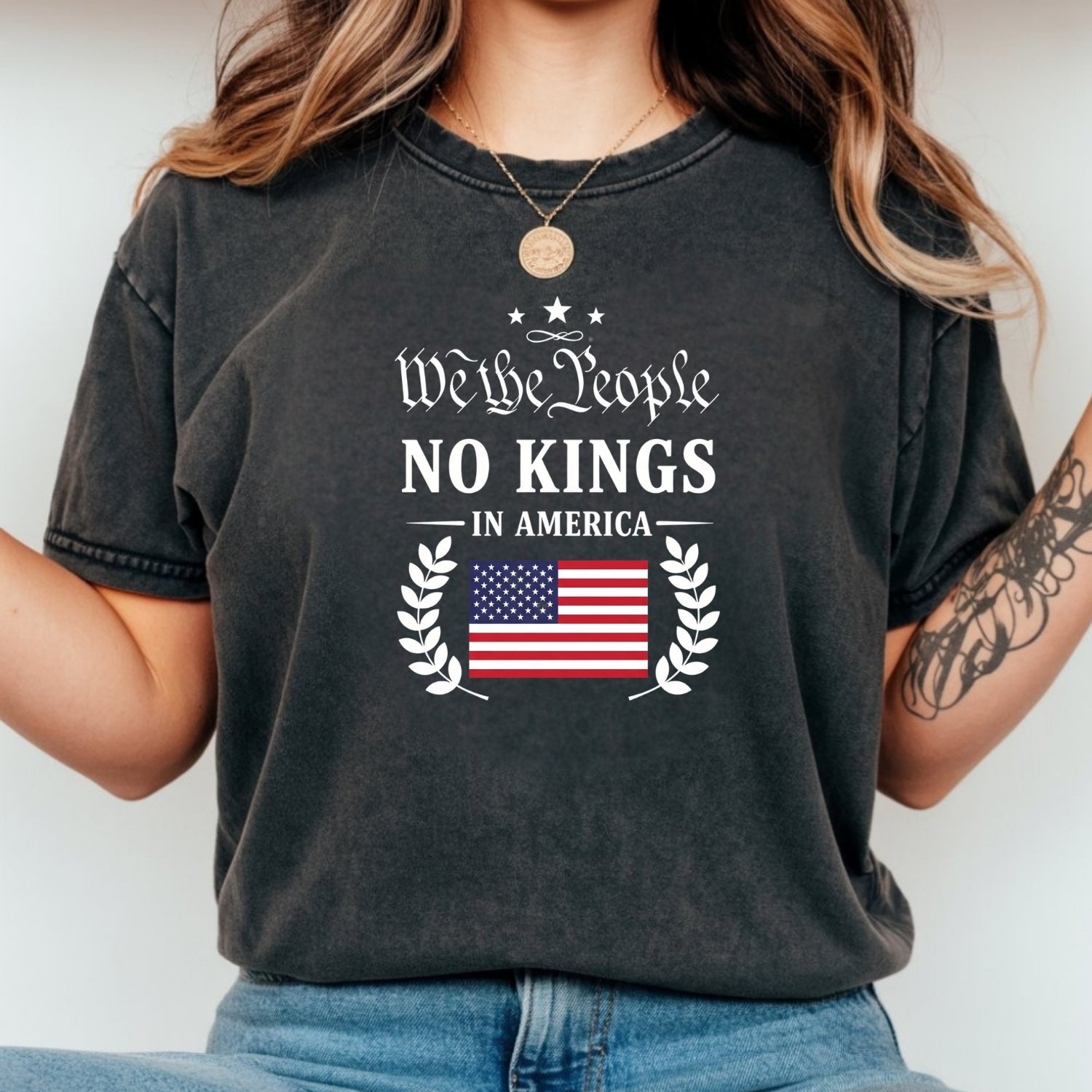 No Kings in America Tee – Liberty & Democracy Statement T-Shirt