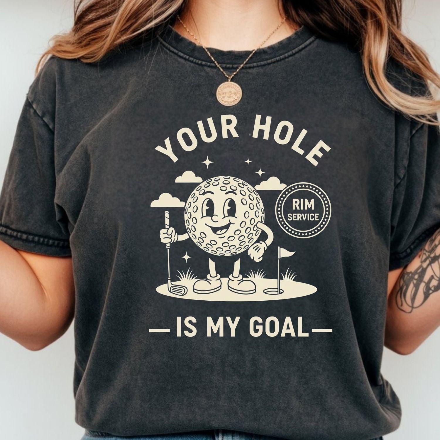 Funny Your Hole is My Goal T-Shirt - Inappropriate Humor Tee - Golf Gift Shirt for Men and Women