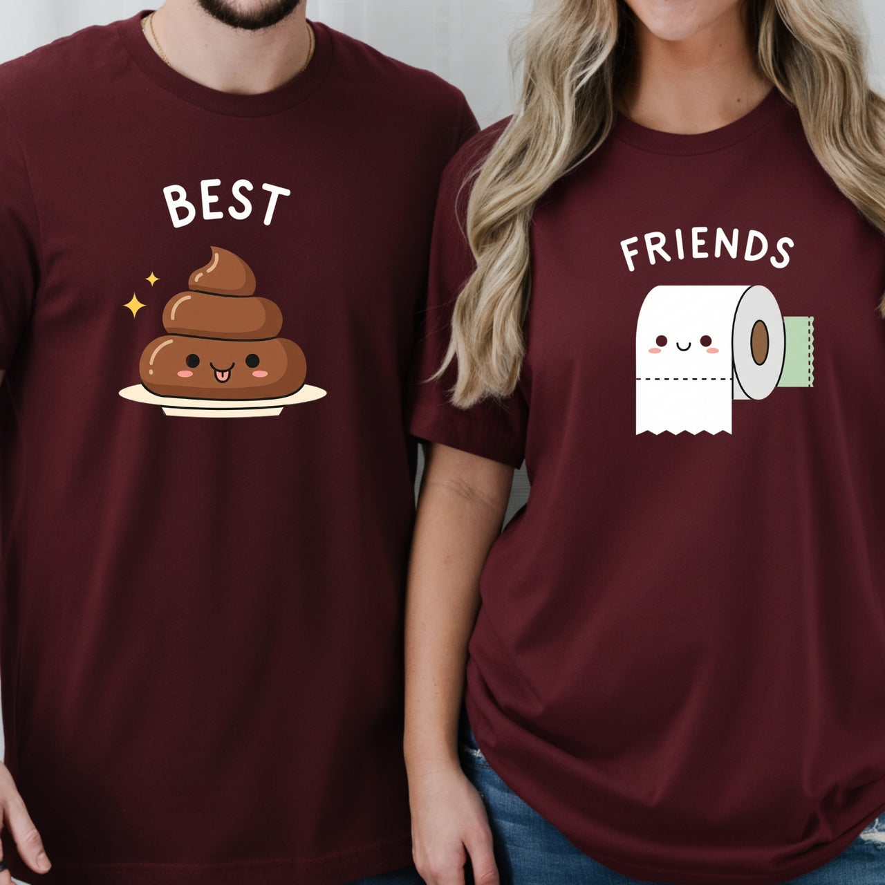Best Friends Girl Poop Letter Matching T-Shirts For Besties