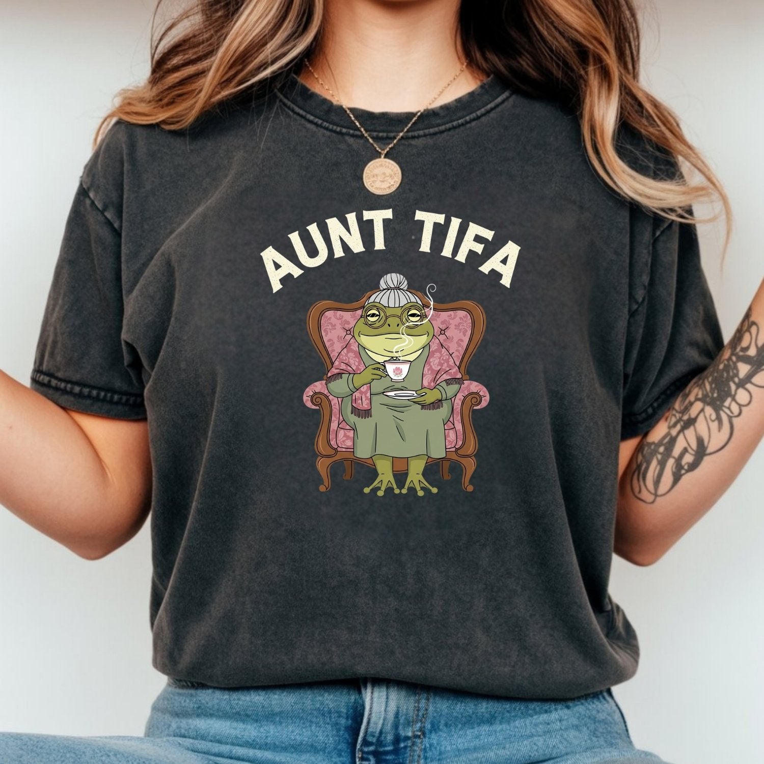 Aunt Tifa Graphic Tee – Funny Internet Meme Style T-Shirt