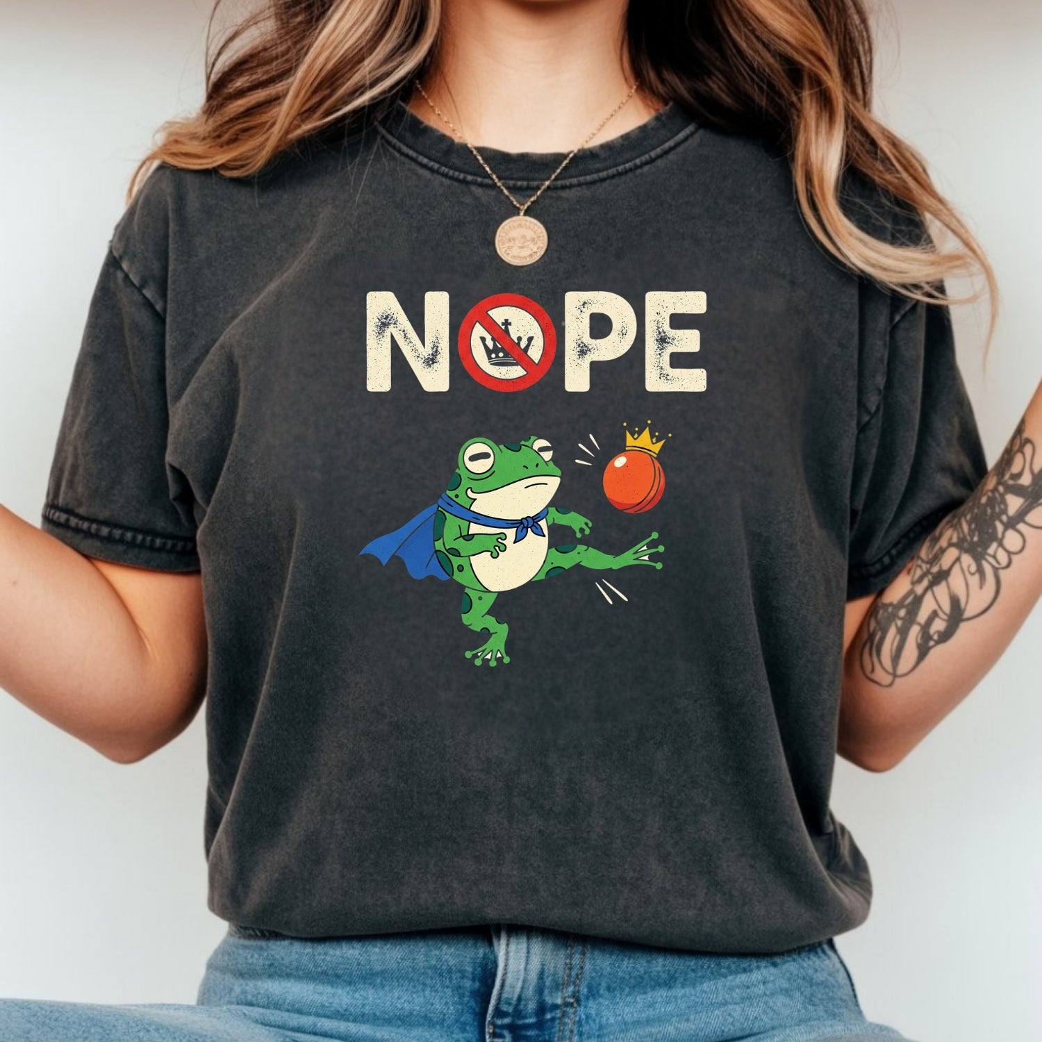 Portland Frog NOPE Meme Tee – Funny Rebellious Unisex Graphic Shirt