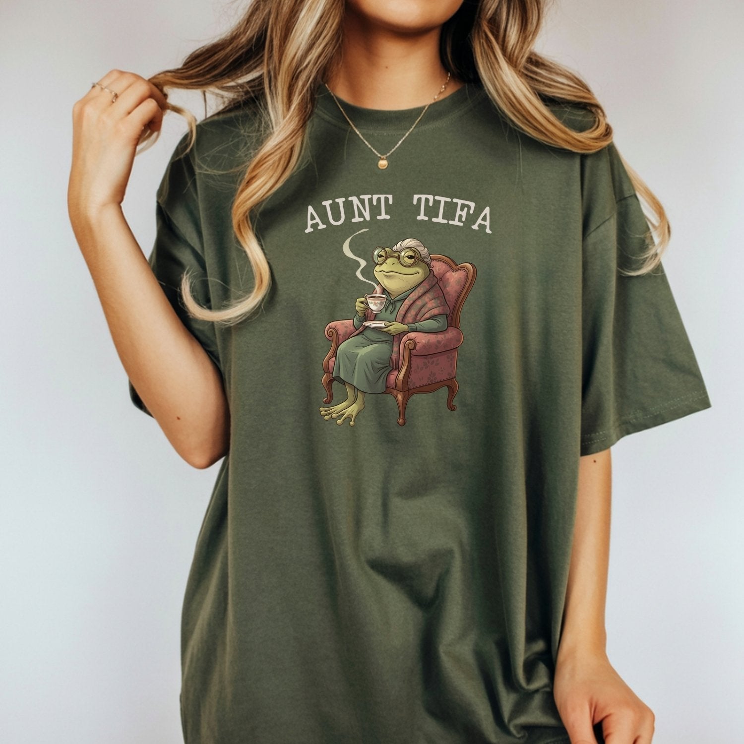 Aunt Tifa Frog T-Shirt – Funny Meme Graphic Tee