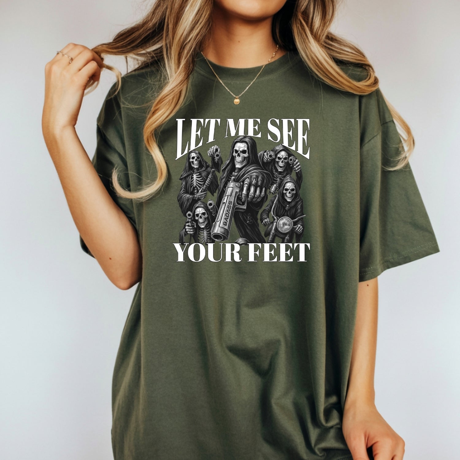 Let Me See Your Feet T-Shirt – Funny Awkward Meme Tee – Silly Internet Humor