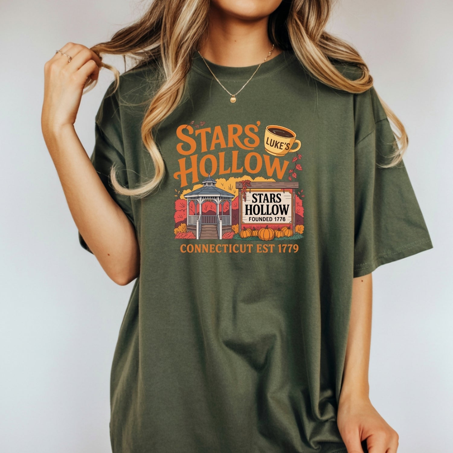 Stars Hollow T-Shirt – Retro Coffee Lover Tee – Vintage Small Town Graphic Design