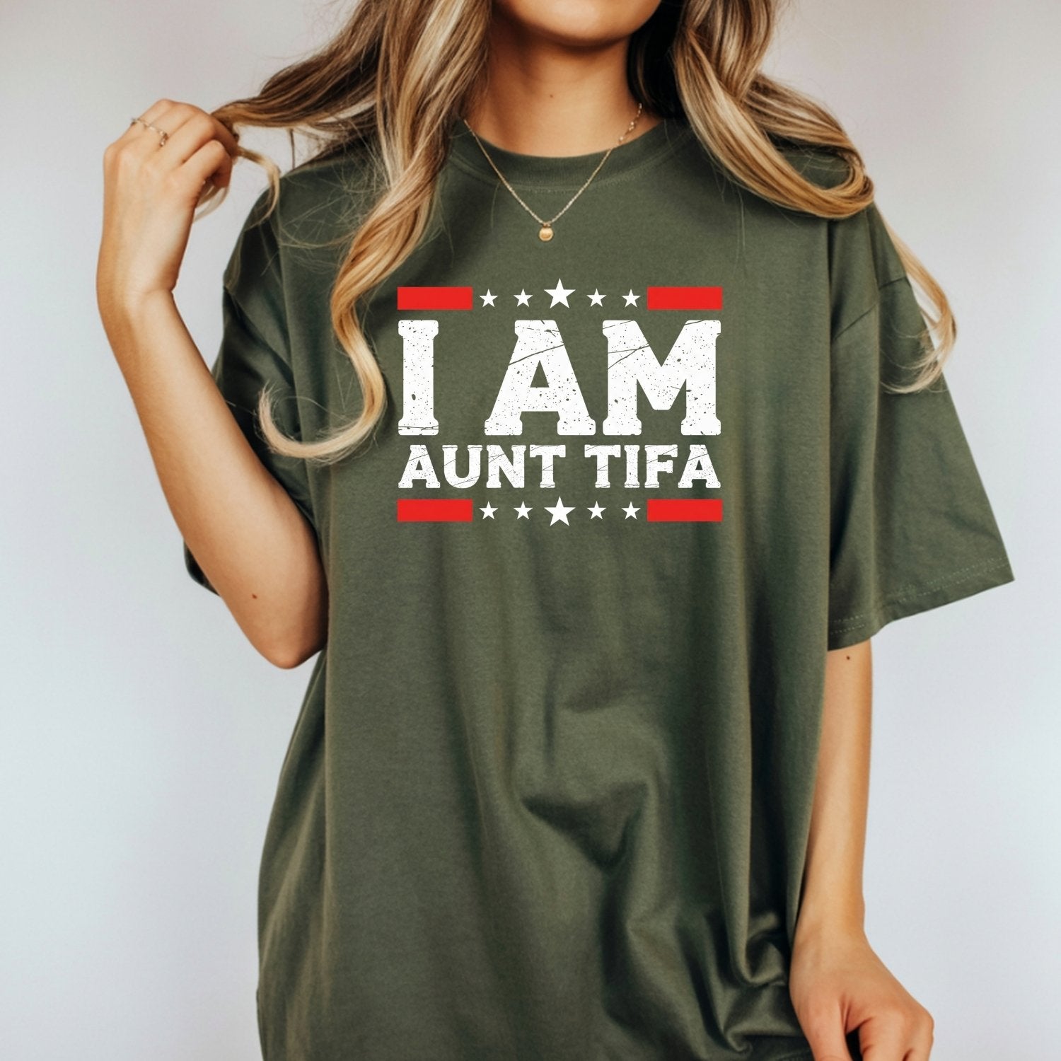 I Am Aunt Tifa T-Shirt – Cute Funny Meme Shirt for Women