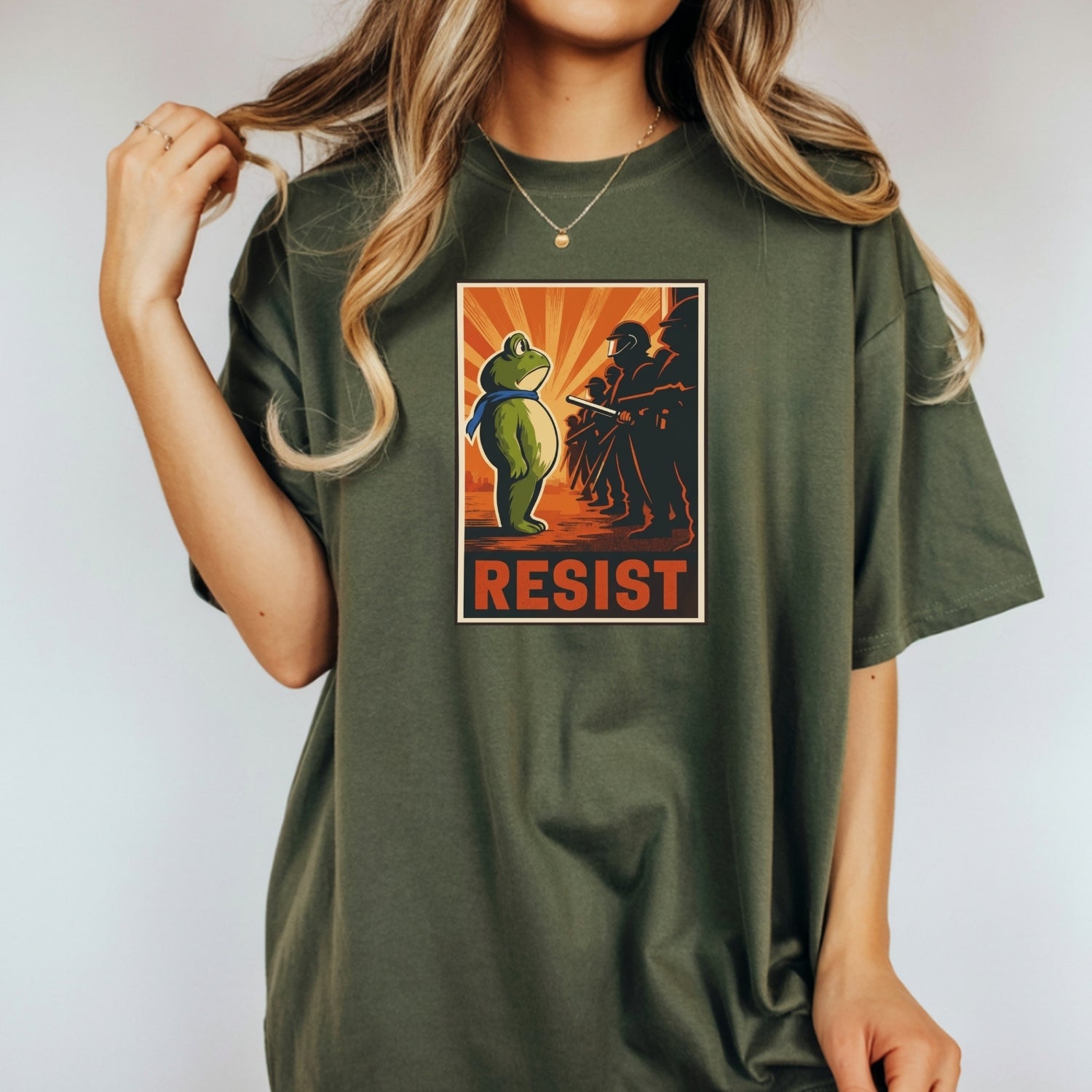 Portland Frog Shirt – Funny Rebel Graphic Tee – No Kings in America Parody Design