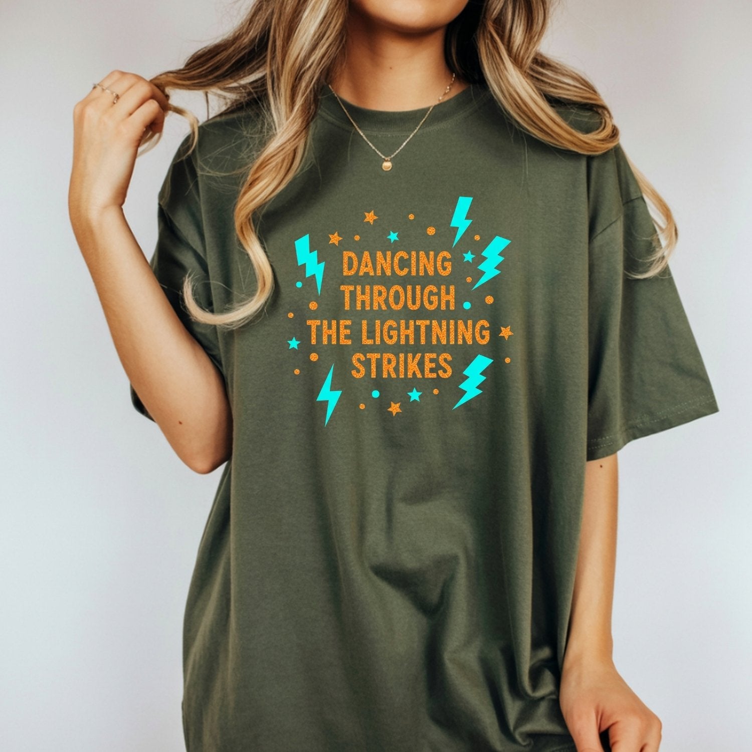 Dancing Through the Lightning Shirt – Vintage Opalite Sky Graphic Tee
