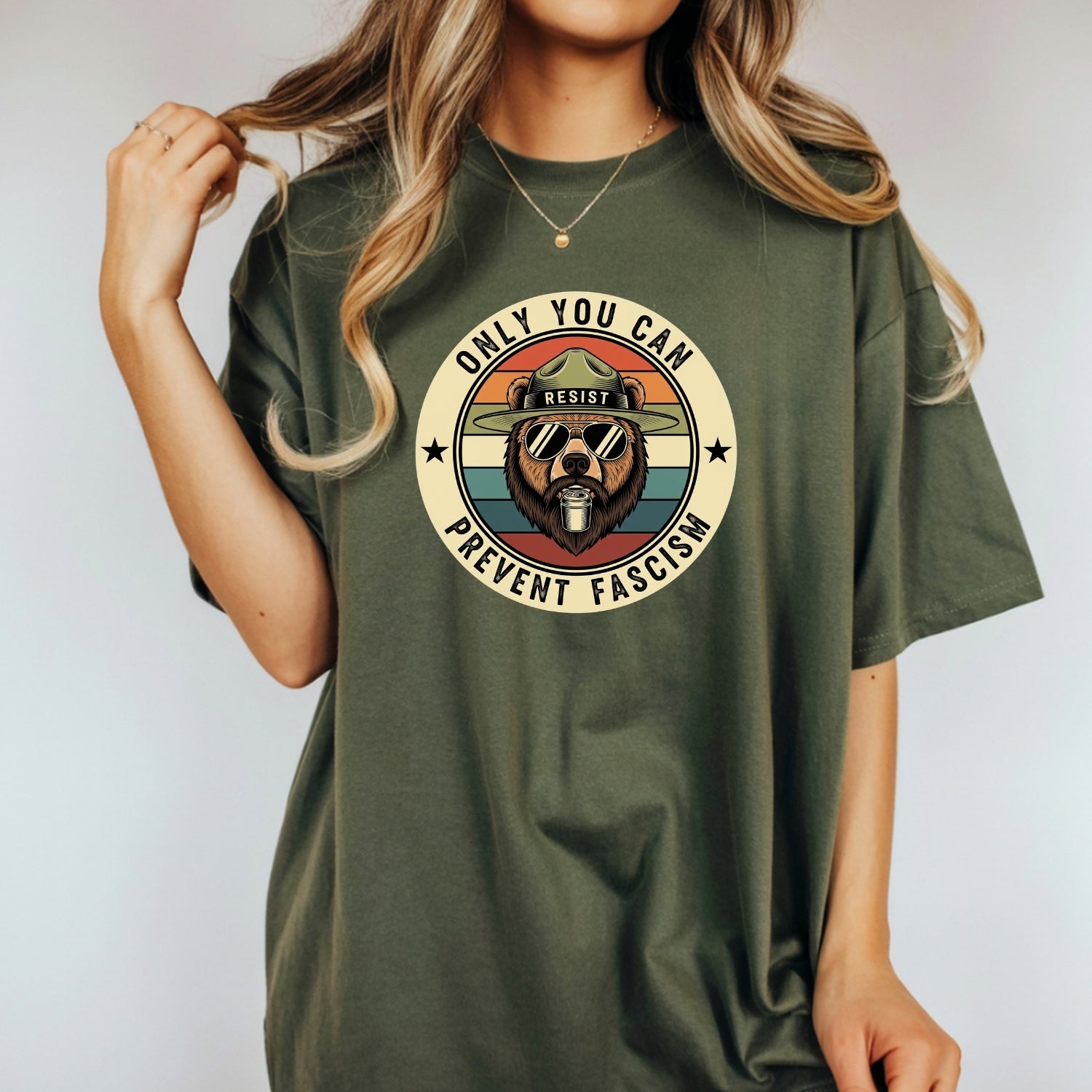 Retro Forest Ranger Bear T-Shirt – Funny Environmental Parody Tee – Vintage Nature Graphic