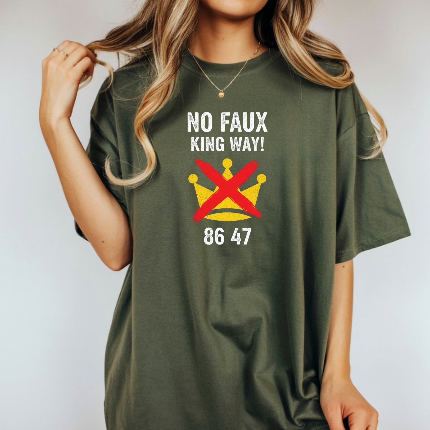 No Faux King Way 8647 Tee – Witty Wordplay Graphic Shirt