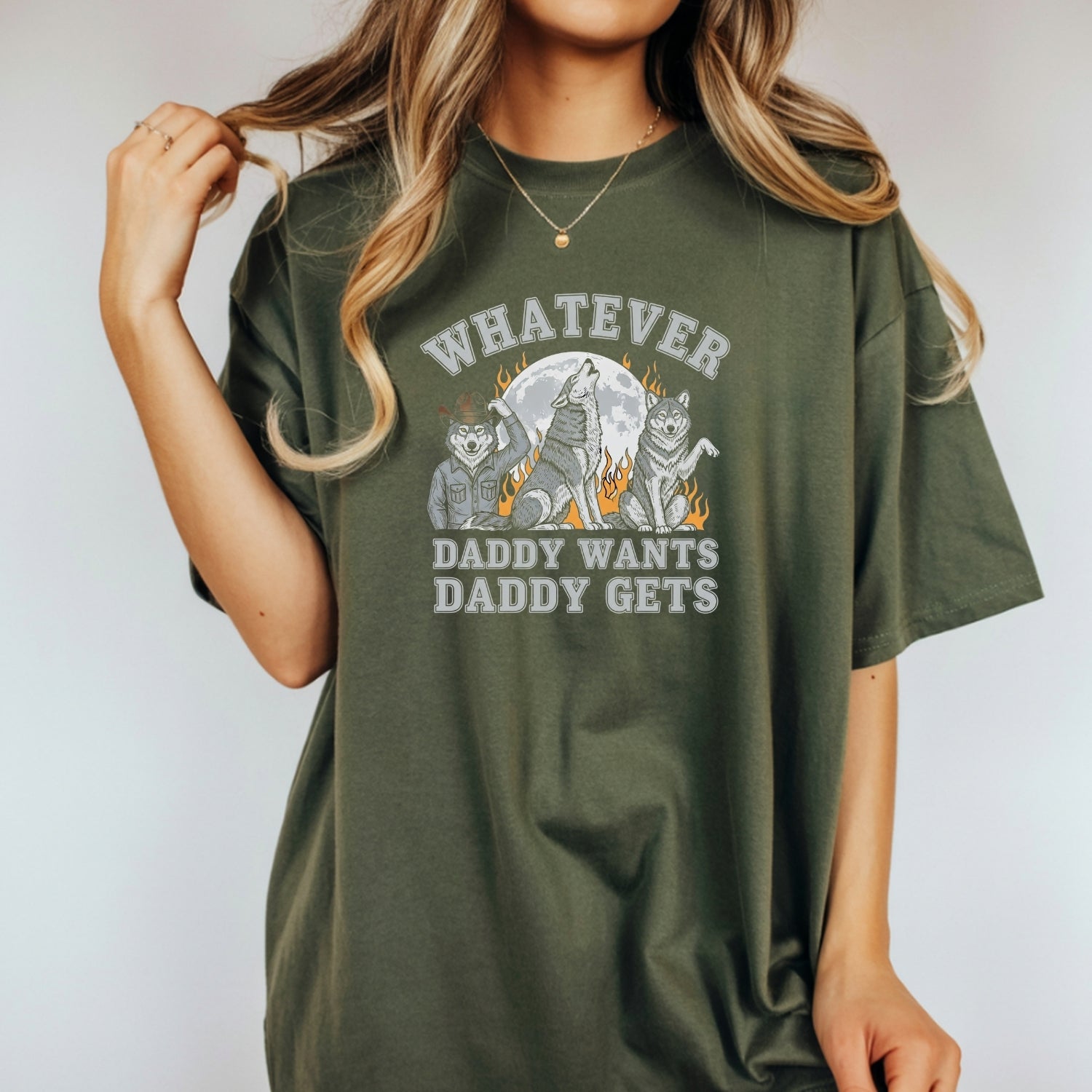 Whatever Dad Wants Dad Gets T-Shirt – Funny Werewolf Meme Tee – Cringe Humor Graphic Top