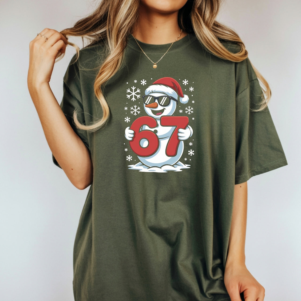 Funny Snowman Six Seven T-Shirt – Christmas Meme Graphic Tee.png