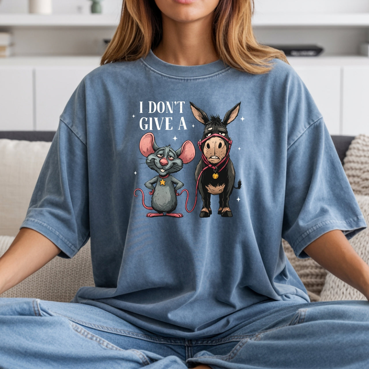 I Don’t Give a Rat’s Tail Shirt – Funny Sarcastic Donkey Tee – Trending Humor Design