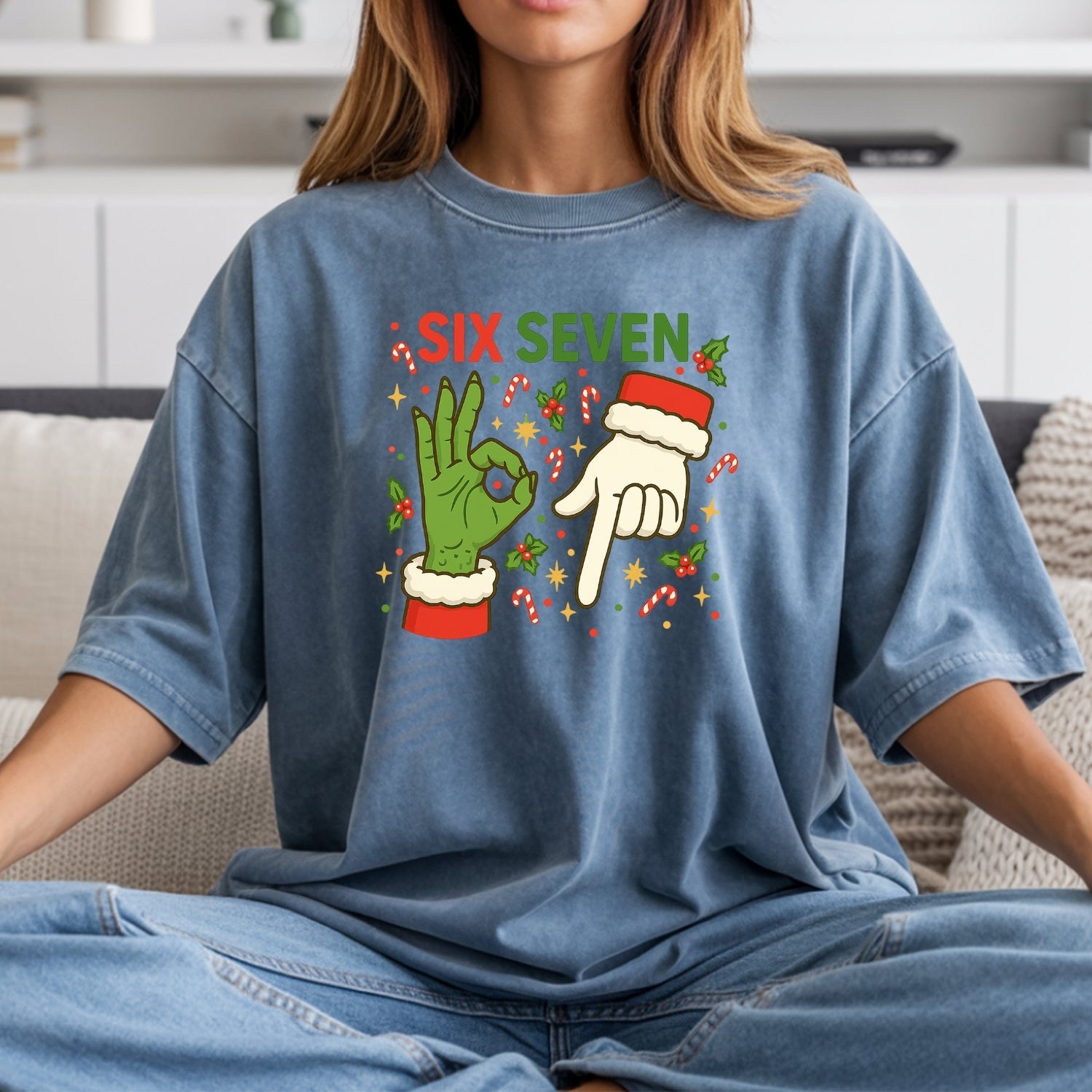 6 7 Meme Christmas Tee – Funny Santa Holiday Graphic Shirt