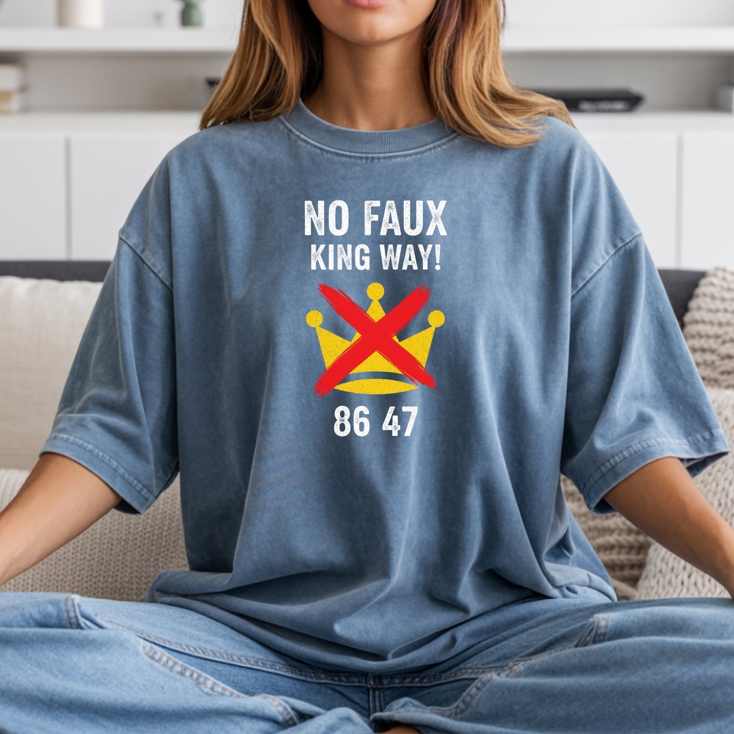 No Faux King Way 8647 Tee – Witty Wordplay Graphic Shirt
