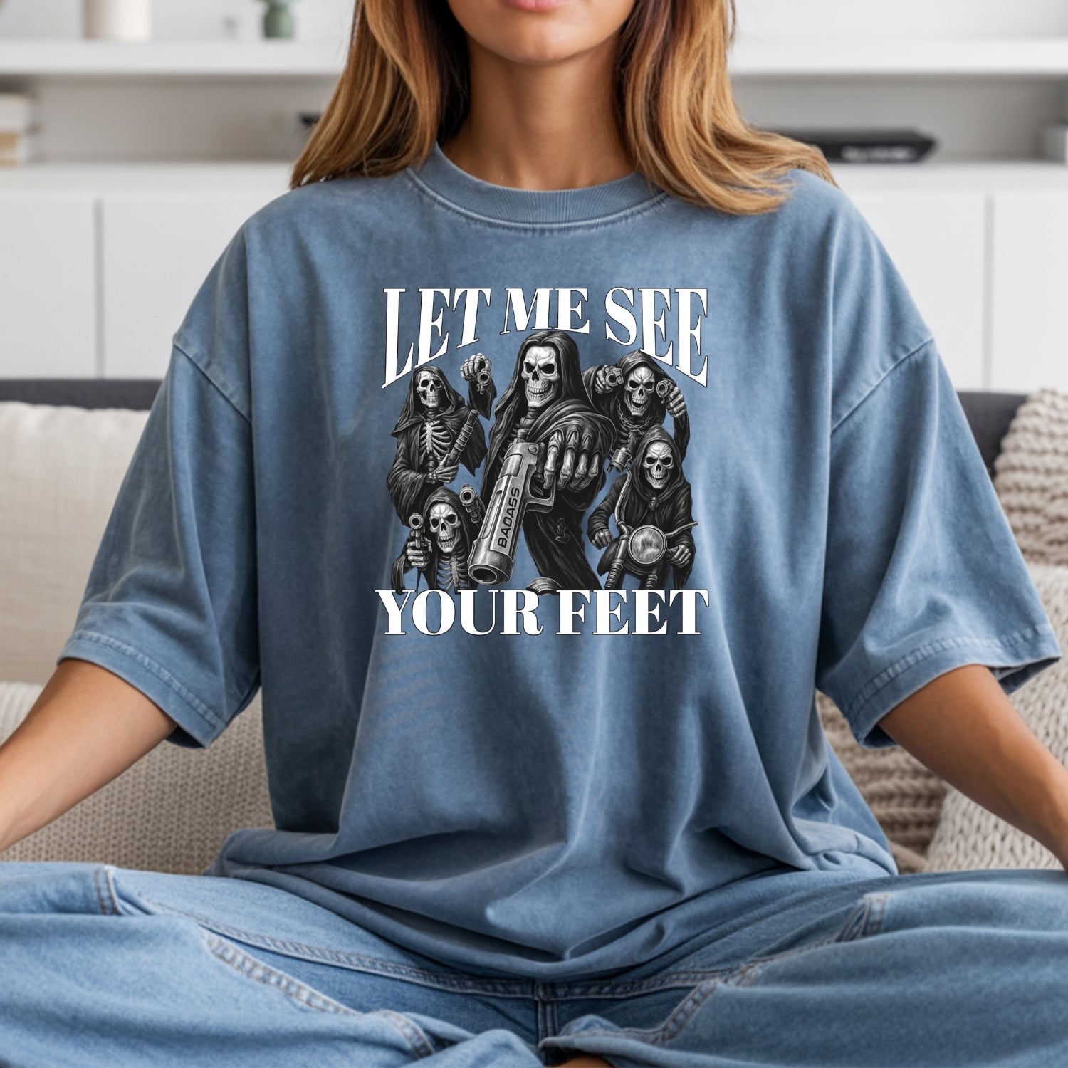 Let Me See Your Feet T-Shirt – Funny Awkward Meme Tee – Silly Internet Humor