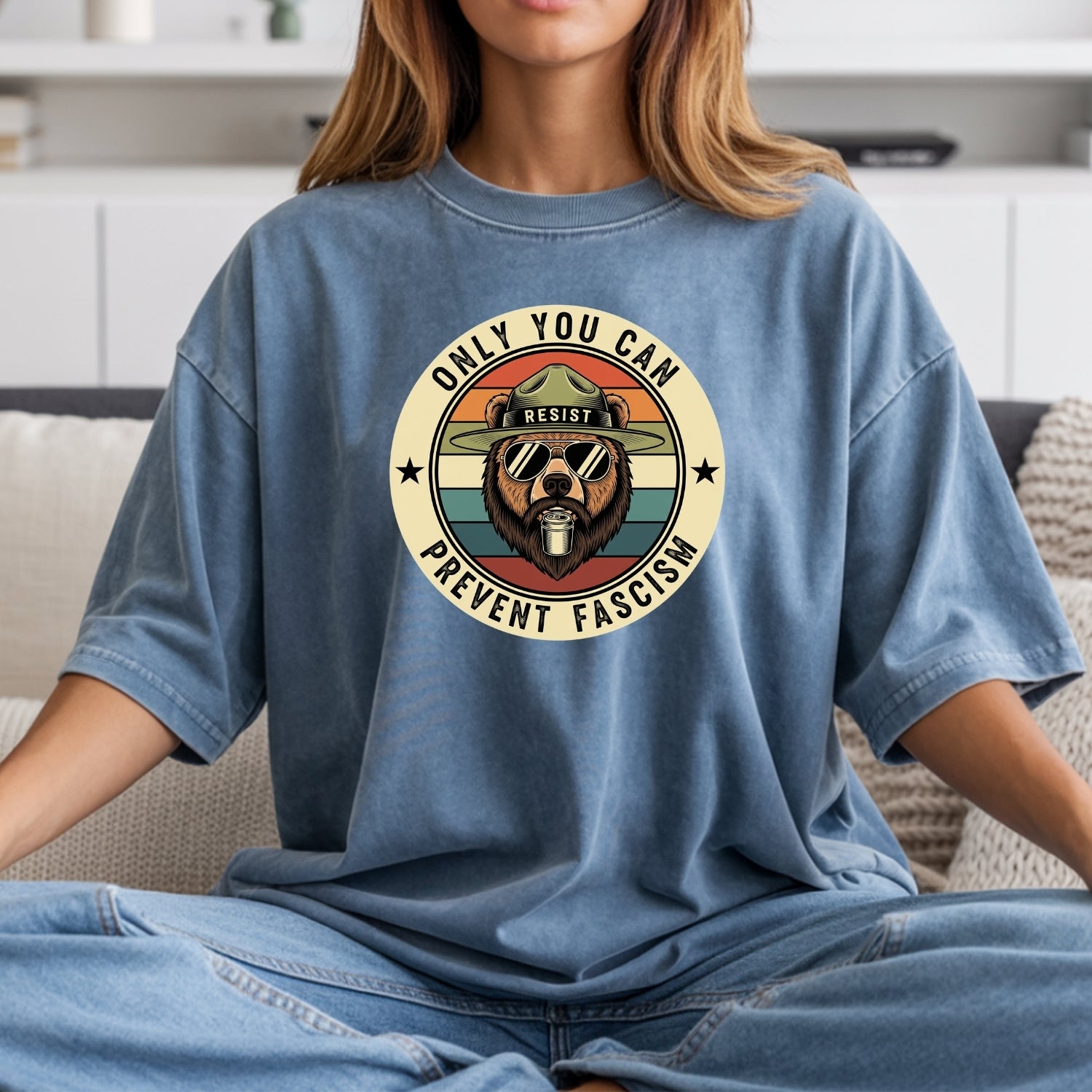 Retro Forest Ranger Bear T-Shirt – Funny Environmental Parody Tee – Vintage Nature Graphic