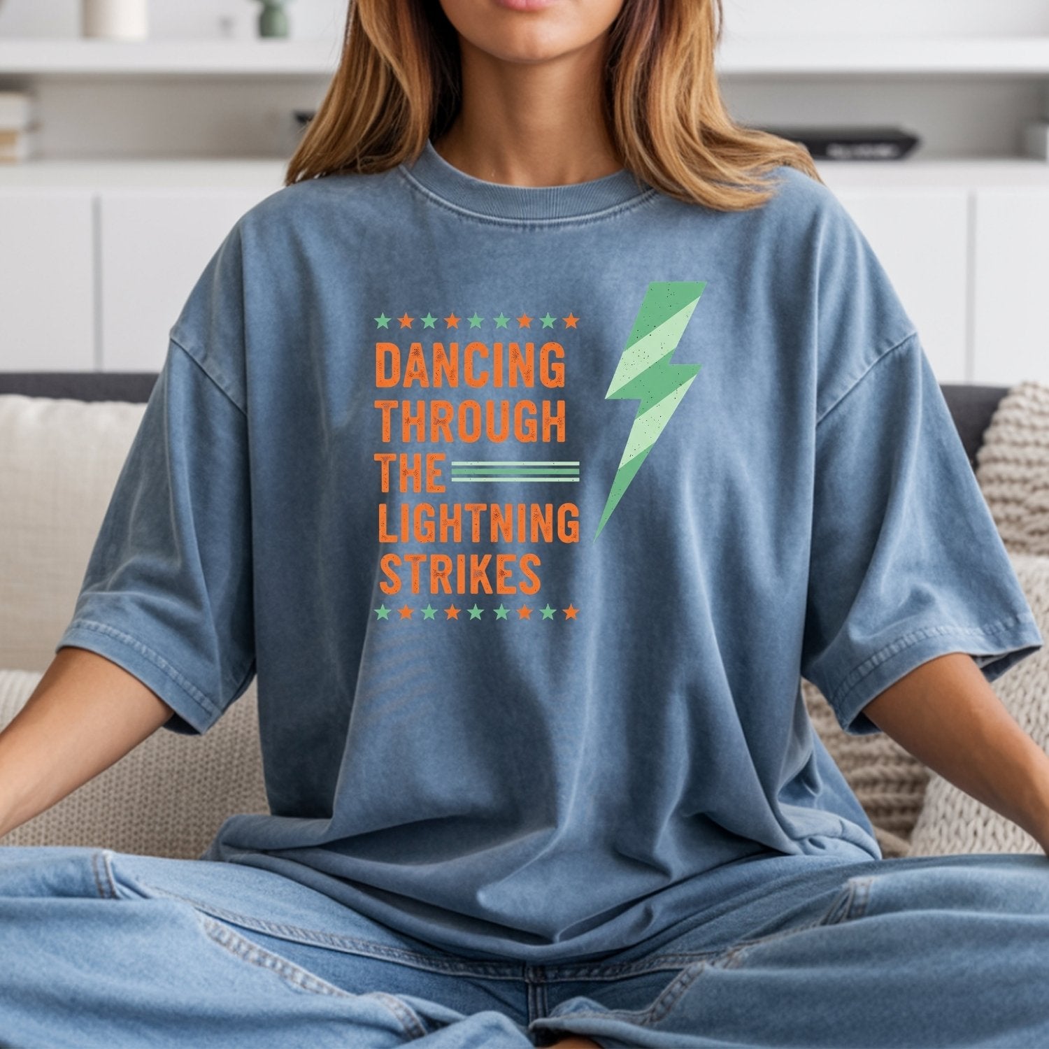 Dancing Through the Lightning Strikes Shirt – Vintage Lightning & Showgirl Era Graphic Tee