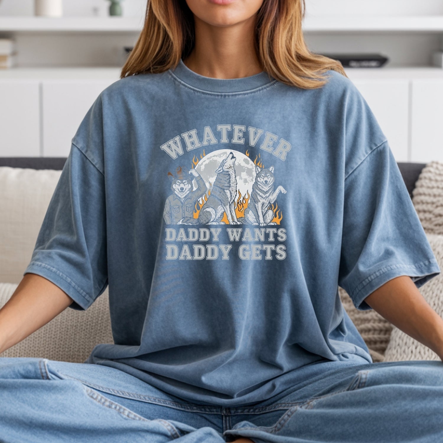 Whatever Dad Wants Dad Gets T-Shirt – Funny Werewolf Meme Tee – Cringe Humor Graphic Top