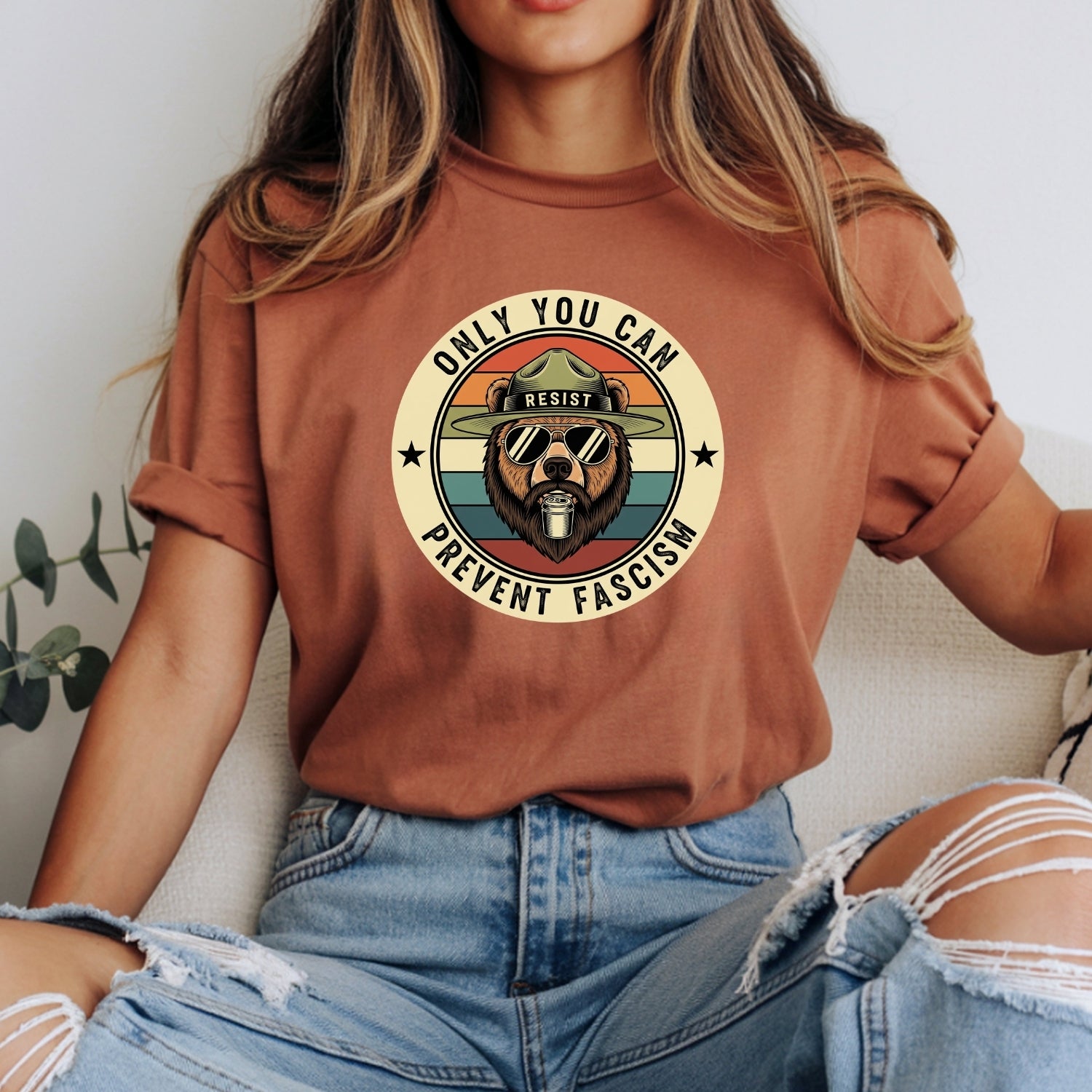Retro Forest Ranger Bear T-Shirt – Funny Environmental Parody Tee – Vintage Nature Graphic