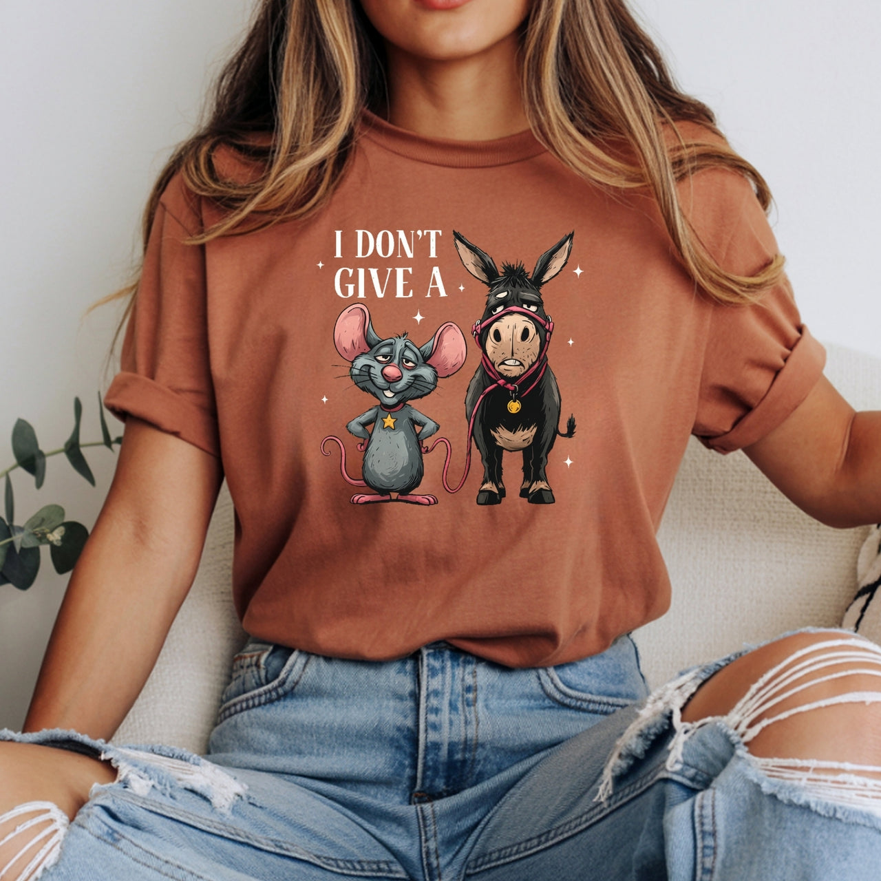 I Don’t Give a Rat’s Tail Shirt – Funny Sarcastic Donkey Tee – Trending Humor Design