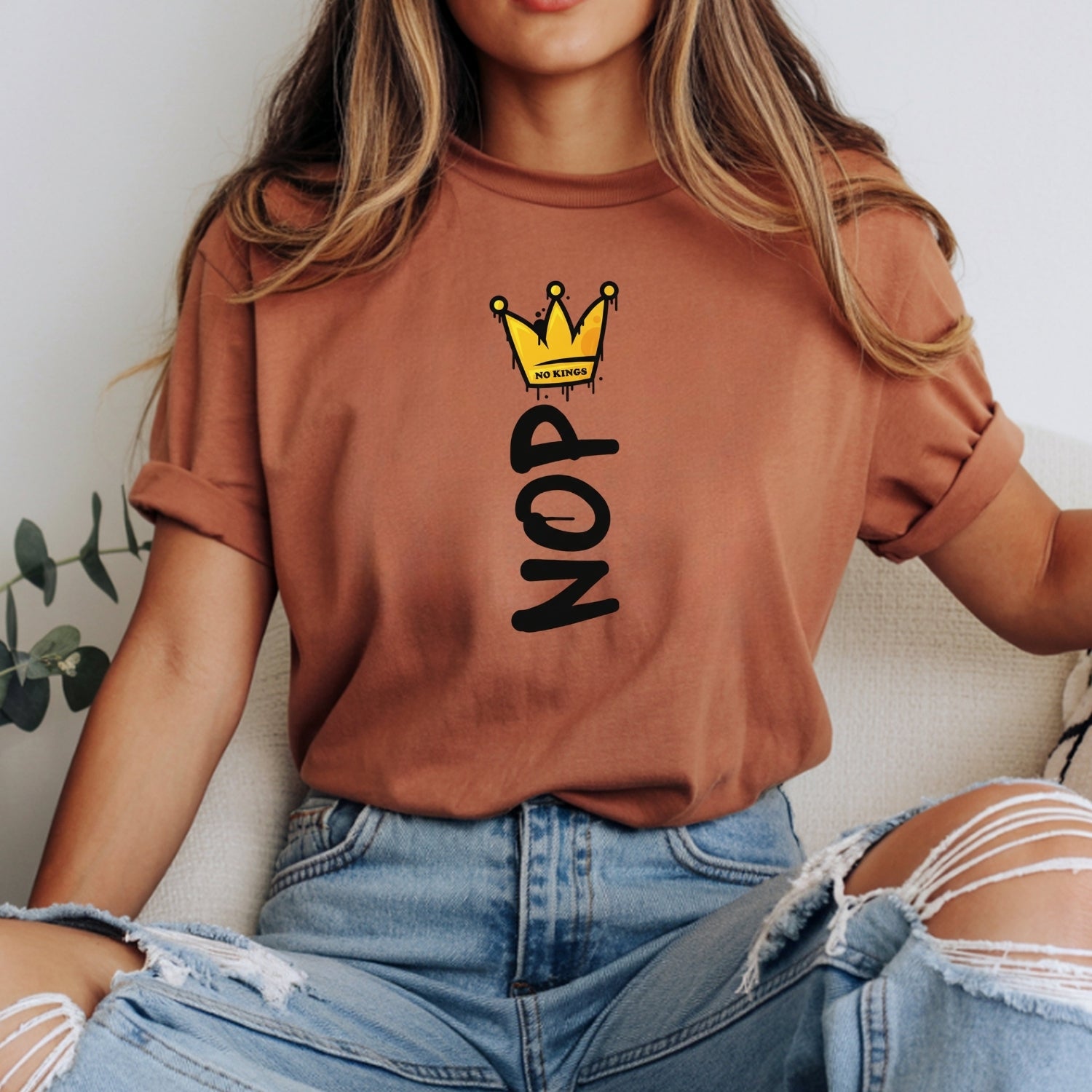 Crown No Kings Shirt – American Democracy Graphic Tee