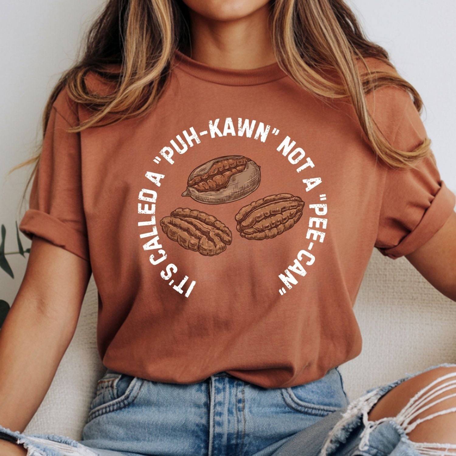 Puh-Kawn Not Pee-Can Shirt - Funny Pecan Pun T-Shirt - Sarcastic Southern Humor Tee