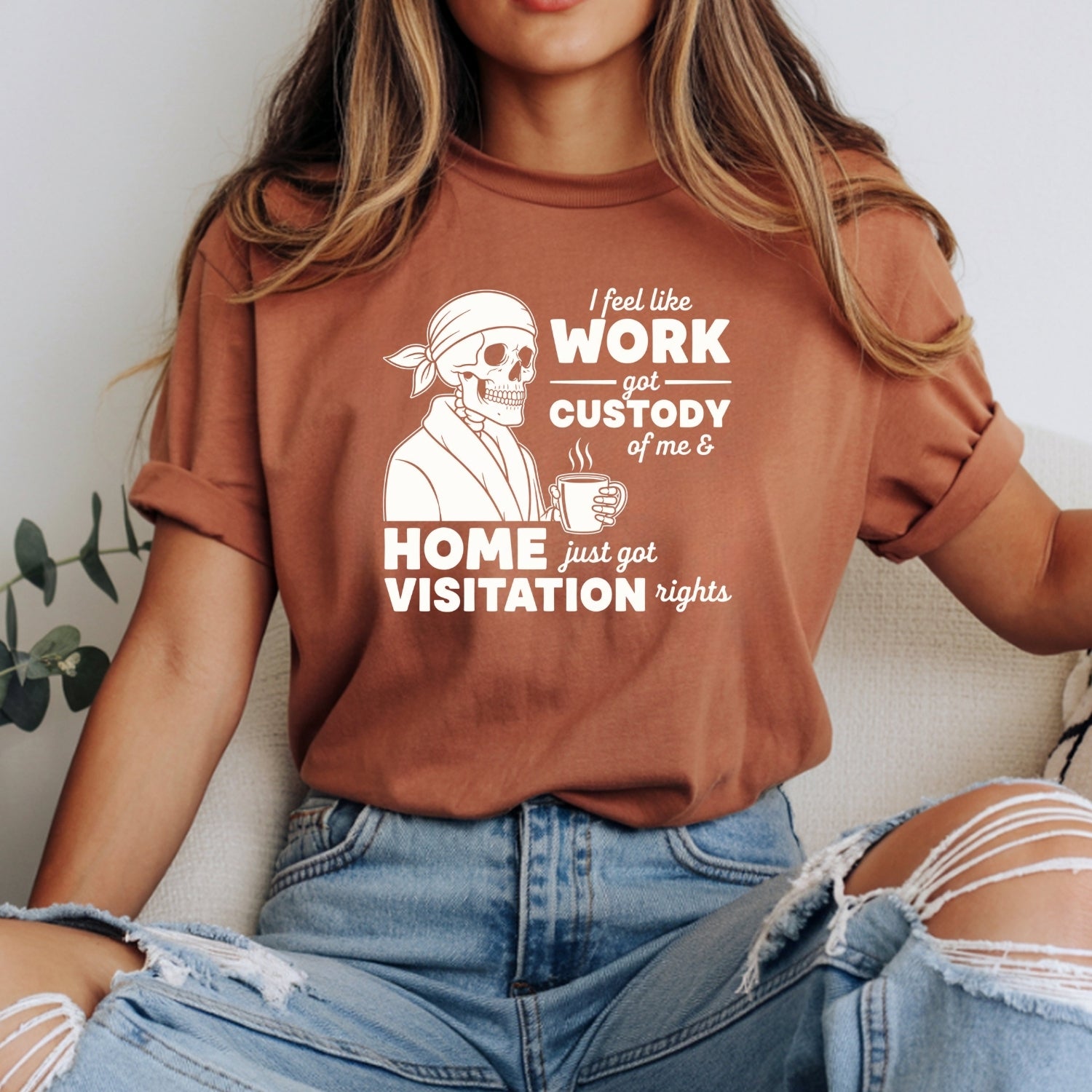 I Feel Like Work Got Custody of Me Shirt – Funny Office Humor Tee – Work Life Balance Graphic Top