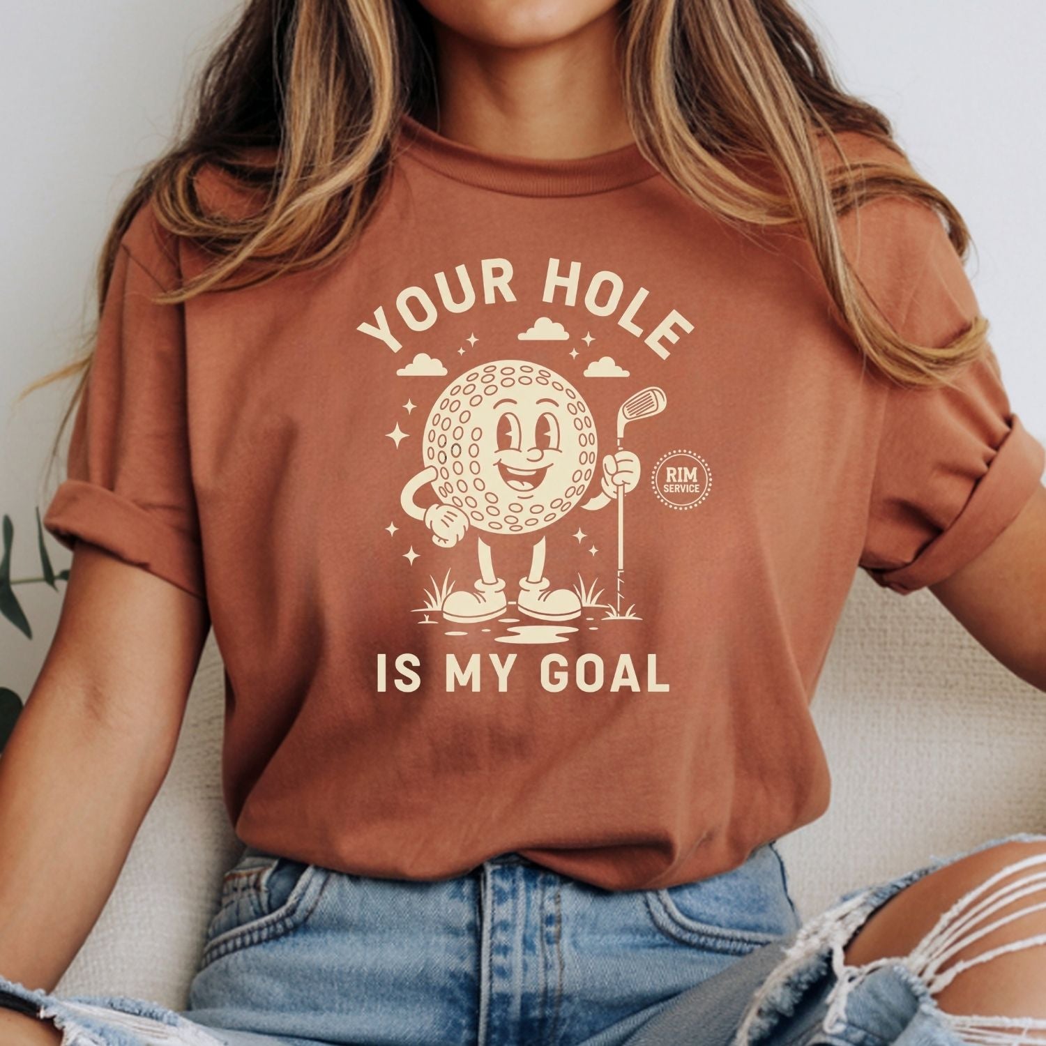 Your Hole is My Goal T-Shirt - Funny Adult Humor Tee - Unhinged Golf Graphic Shirt