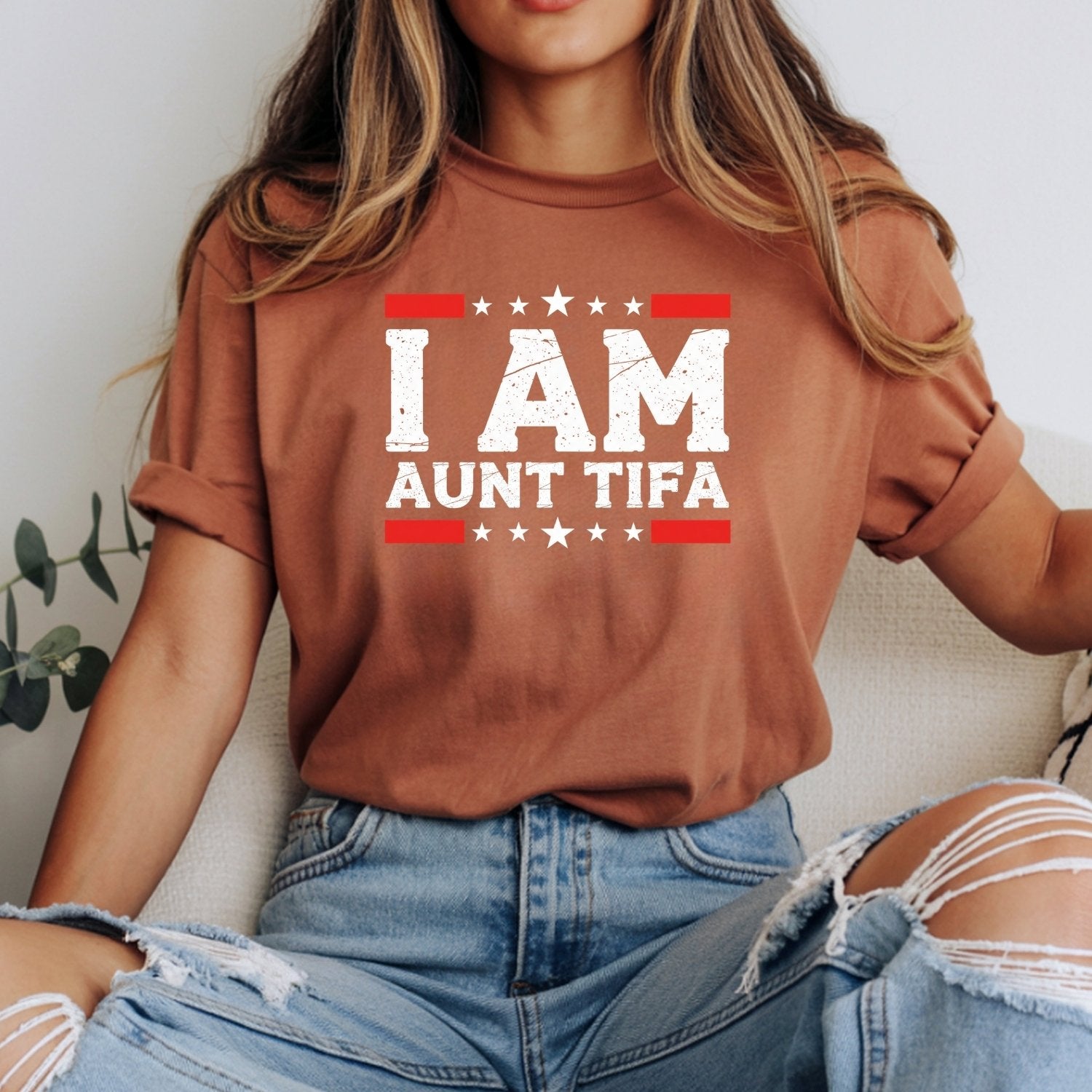 I Am Aunt Tifa T-Shirt – Cute Funny Meme Shirt for Women