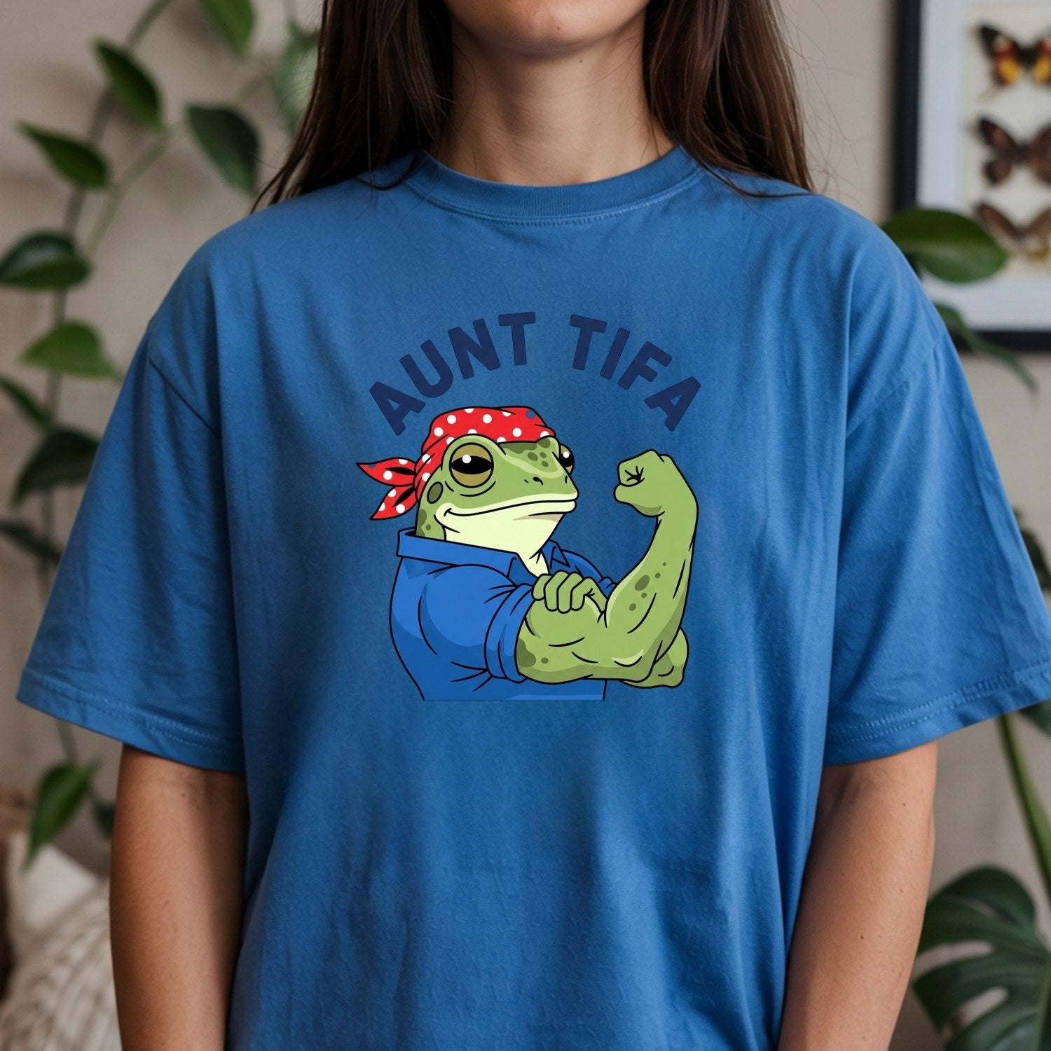 Aunt Tifa Resist Frog T-Shirt – Humorous Graphic Tee for Adults