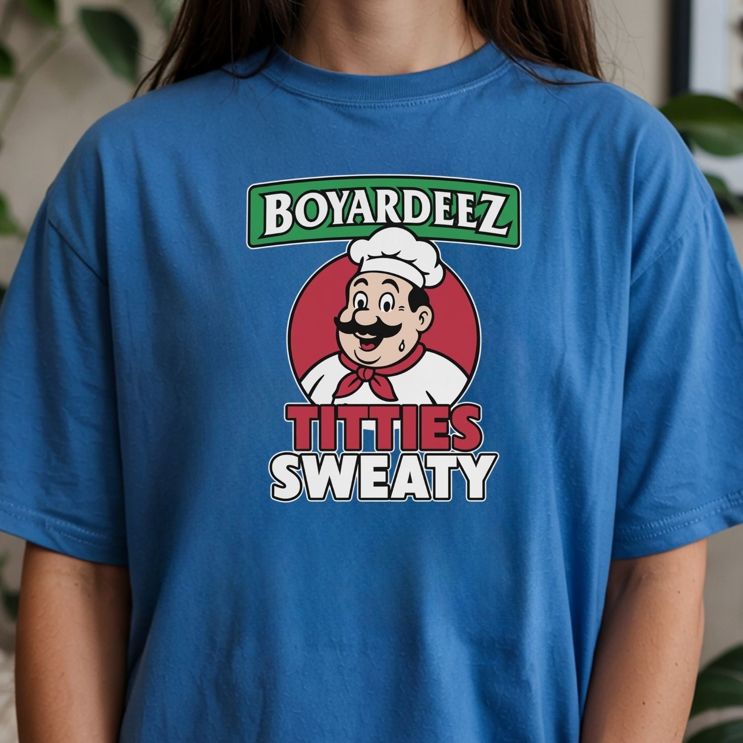 Retro Boyardeez Titties Sweaty Meme Tee - Funny Graphic T-Shirt - Extra Sweaty Edition Humor Shirt