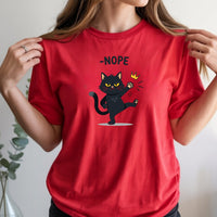 No Kings in America Black Cat T-Shirt – Funny Patriotic Meme Tee – Independence Graphic Top