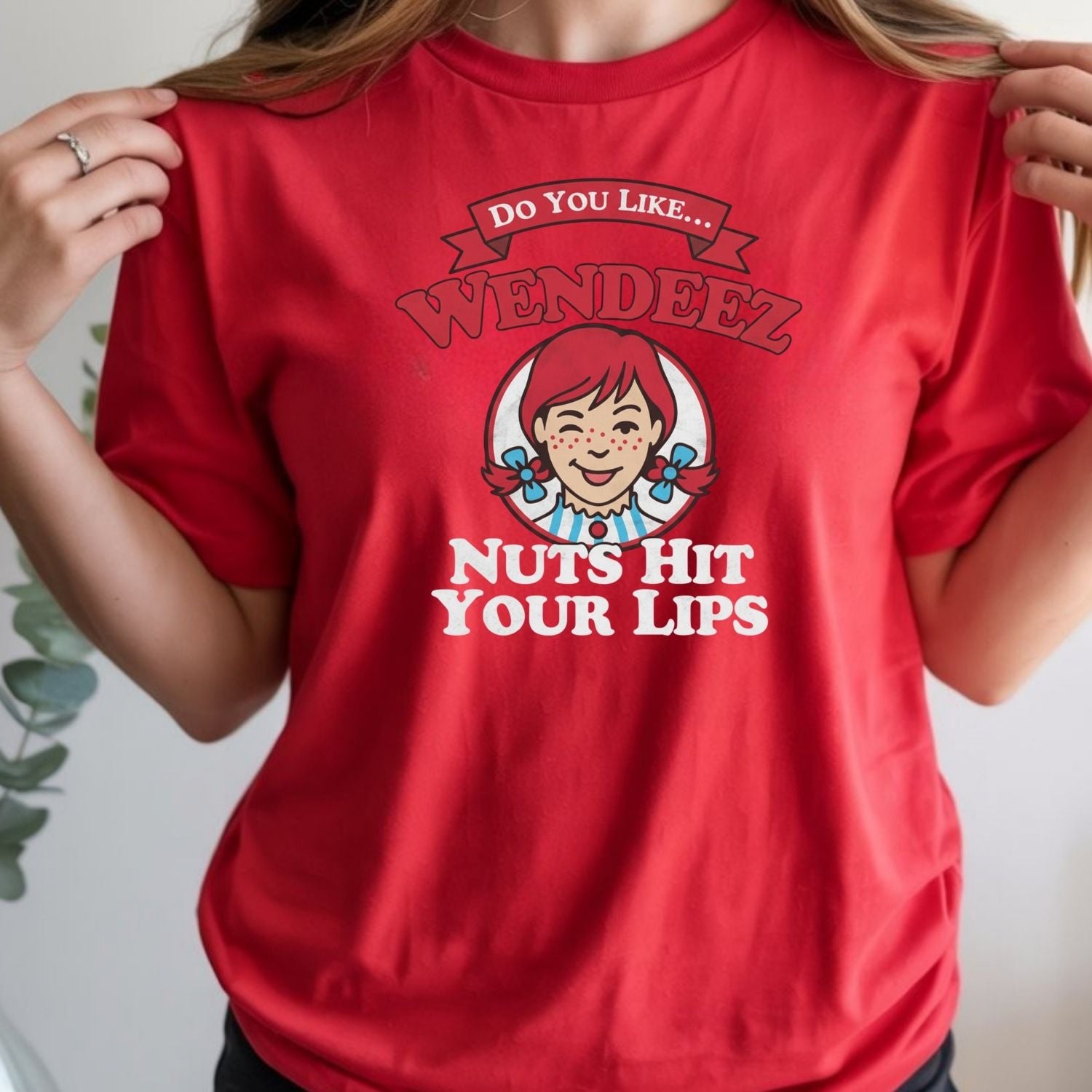 Wendeez Nuts Hit Your Lips Funny Retro Meme Shirt – Cheeky Humor Tee, Embarrassing Joke Gift for Adults
