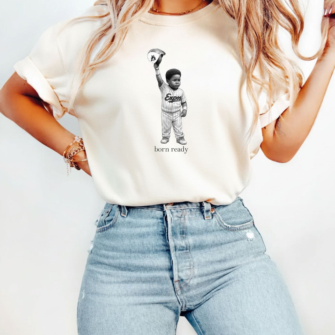 Vintage Born Ready Vladdy Jr T-Shirt – Baseball-Inspired Athletic Graphic Tee