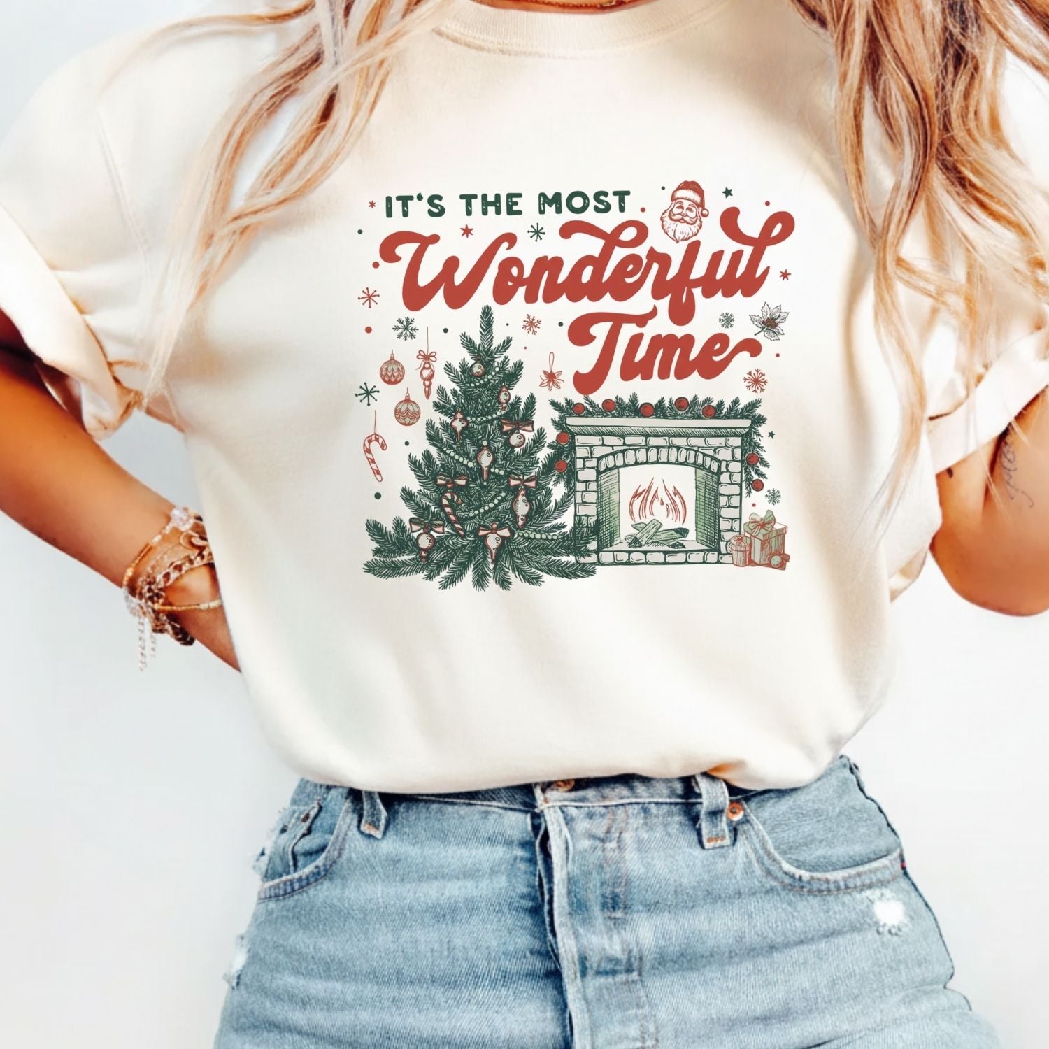 It’s The Most Wonderful Time T-Shirt - Christmas Holiday Tee - Festive Graphic Shirt for Adults